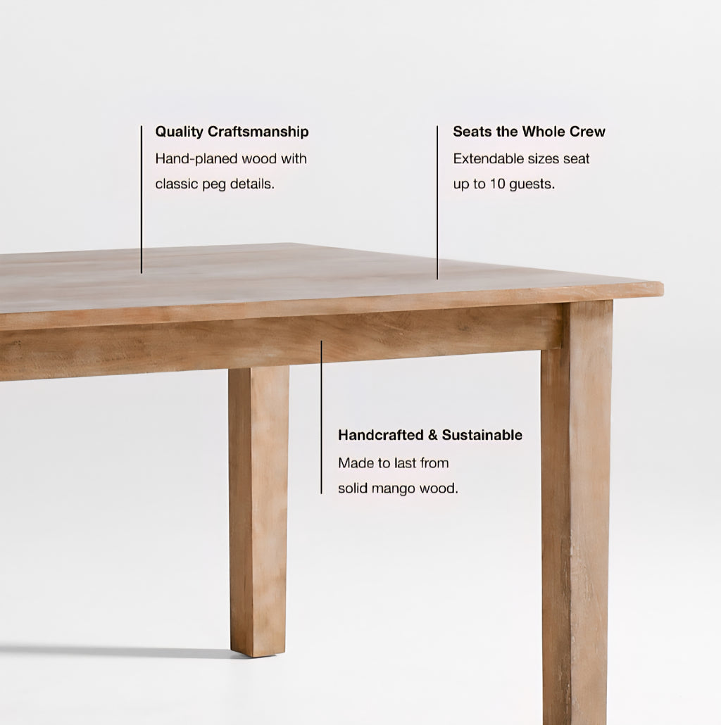 THE ONE × Basque — Weathered Light Brown Solid Wood Dining Table