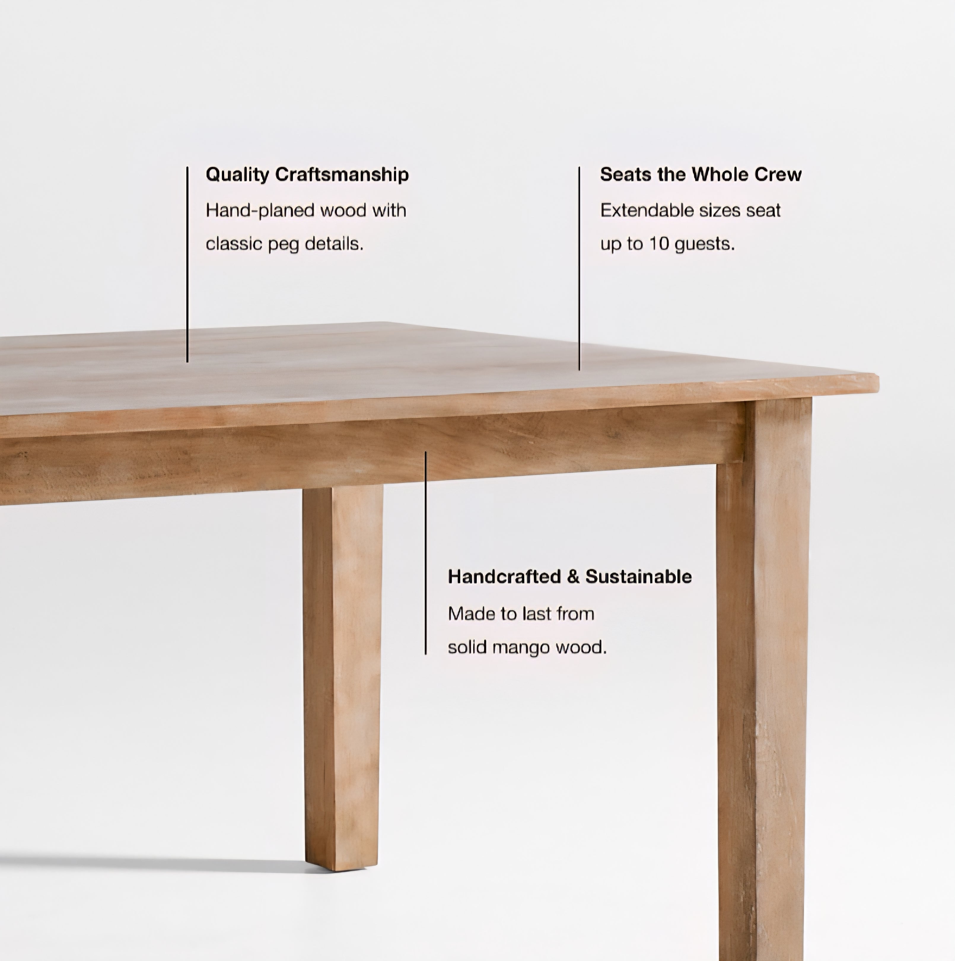 THE ONE × Basque — Weathered Light Brown Solid Wood Dining Table