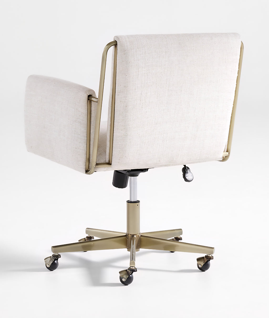 THE ONE × Caterina — Natural Upholstered Office Chair with Brass Base
