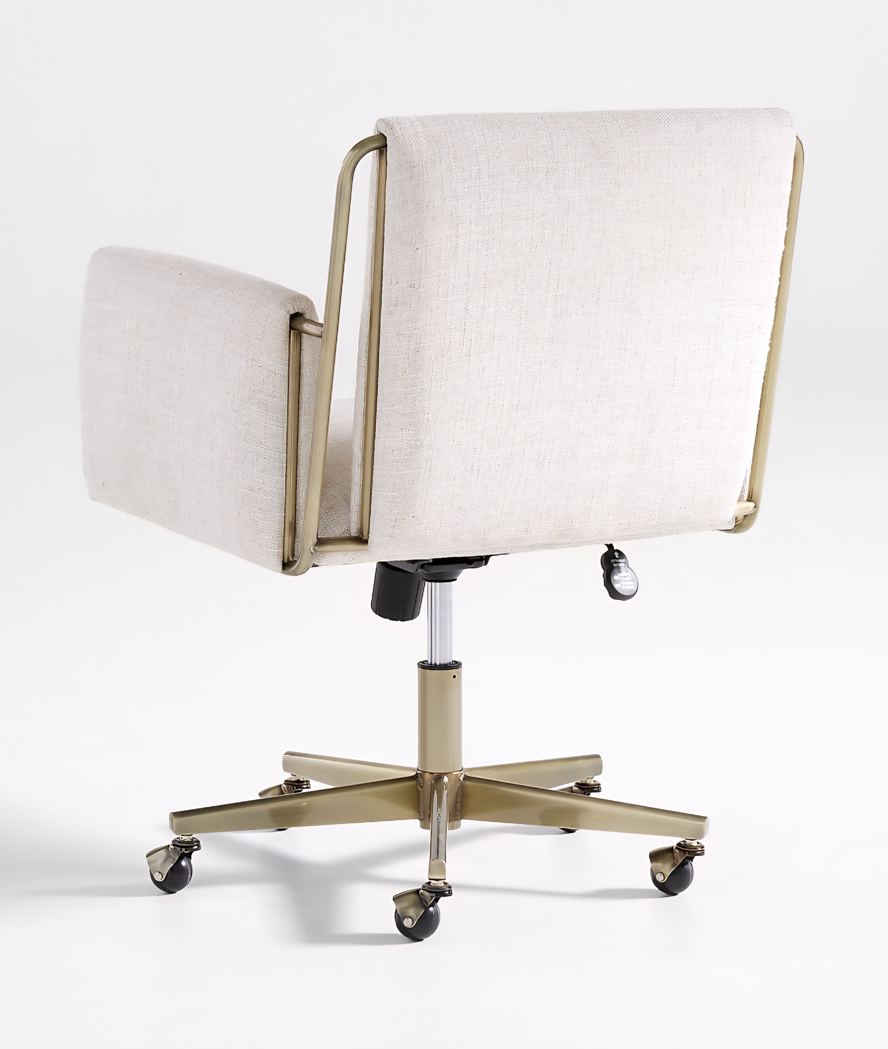 THE ONE × Caterina — Natural Upholstered Office Chair with Brass Base