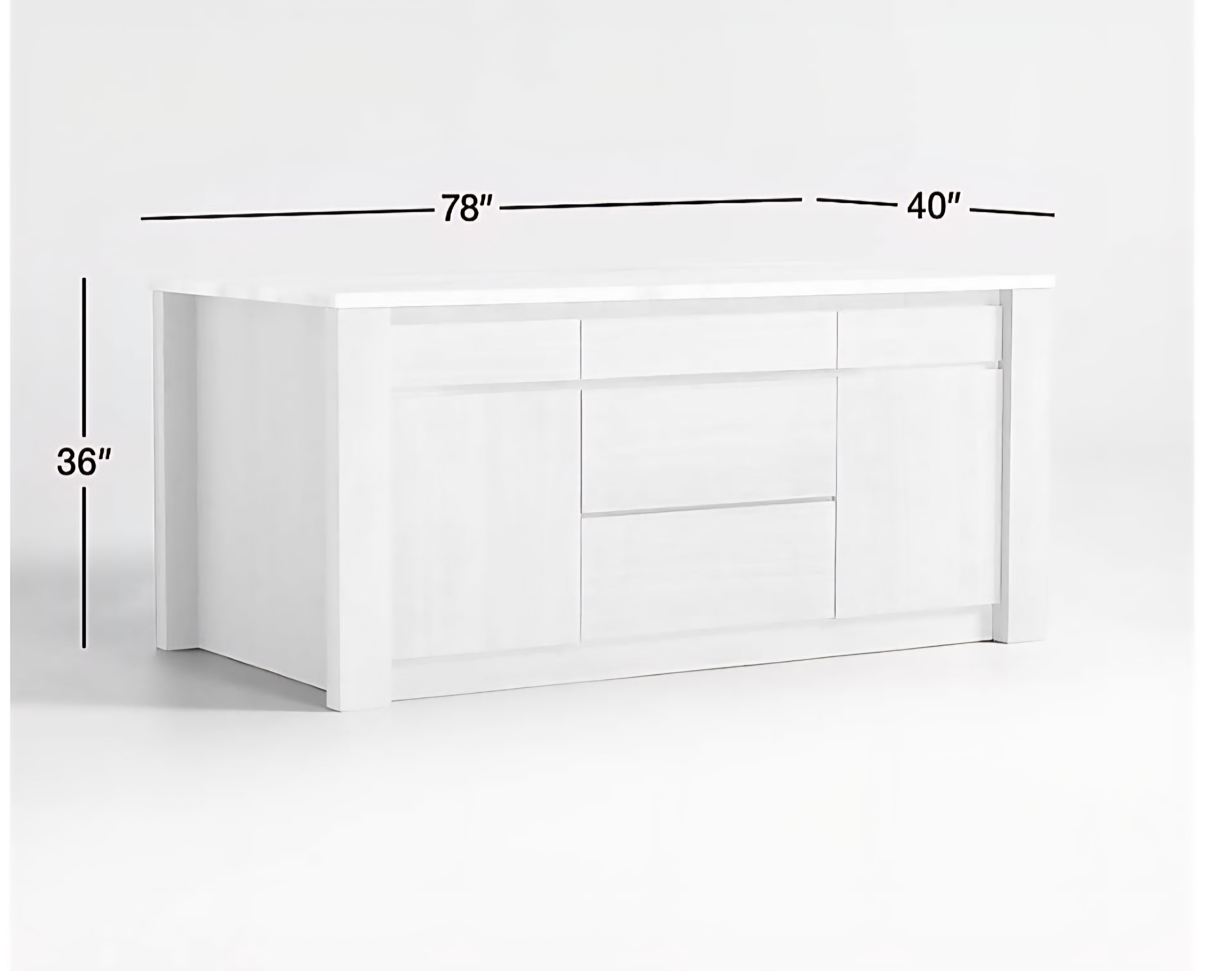 THE ONE × Terra — Marble Top Kitchen Island with Storage (78")