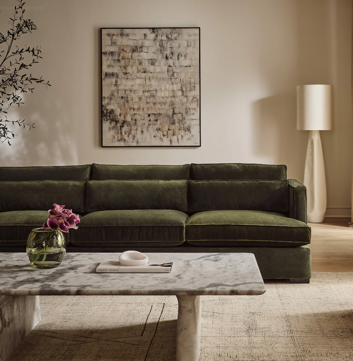 THE ONE × Eastman — White Performance Fabric Sofa