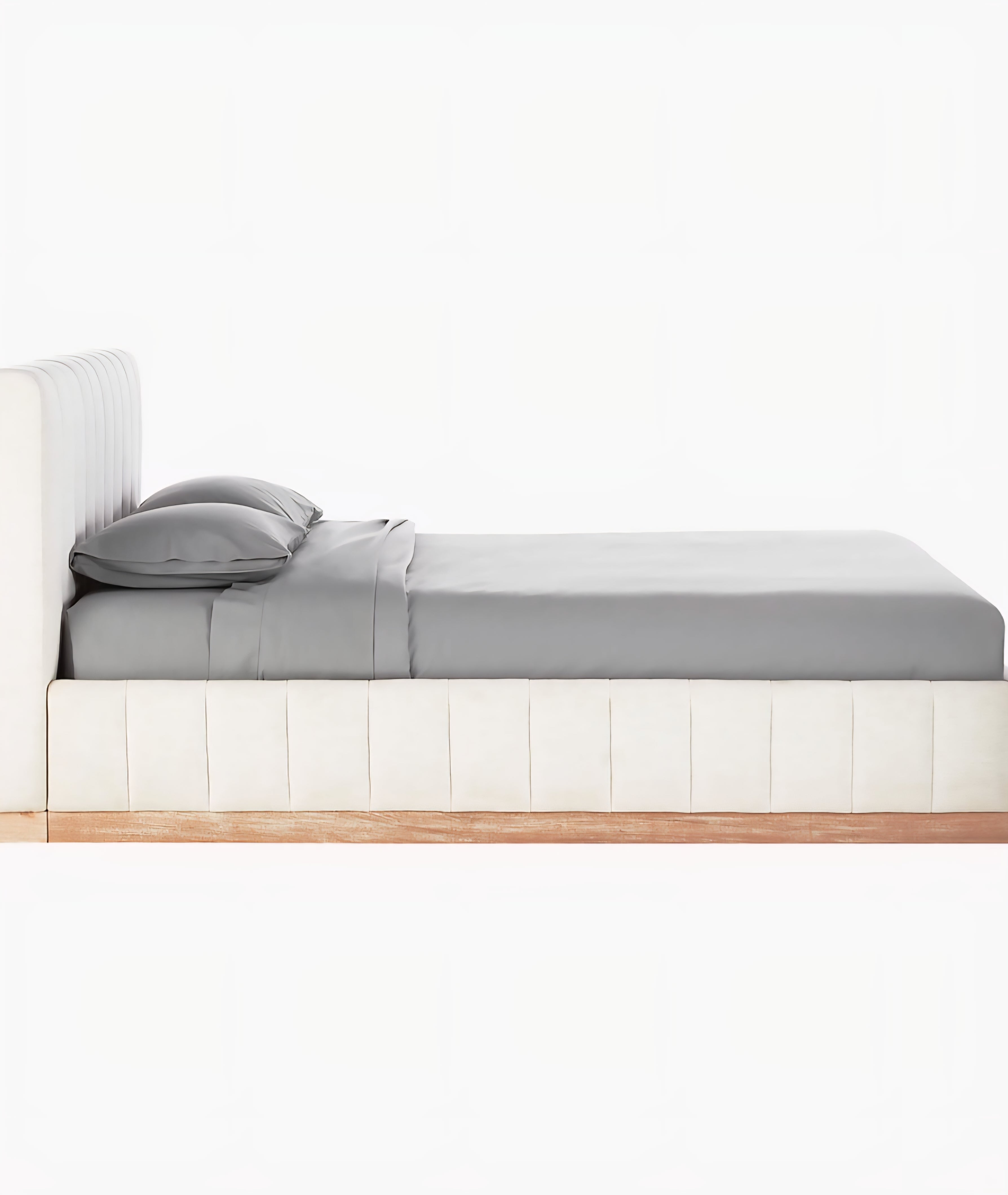 THE ONE × Forte — Channeled White Performance Fabric Upholstered Bed