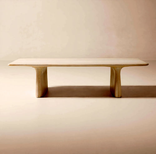 THE ONE × Almera — White Marble Coffee Table (66")