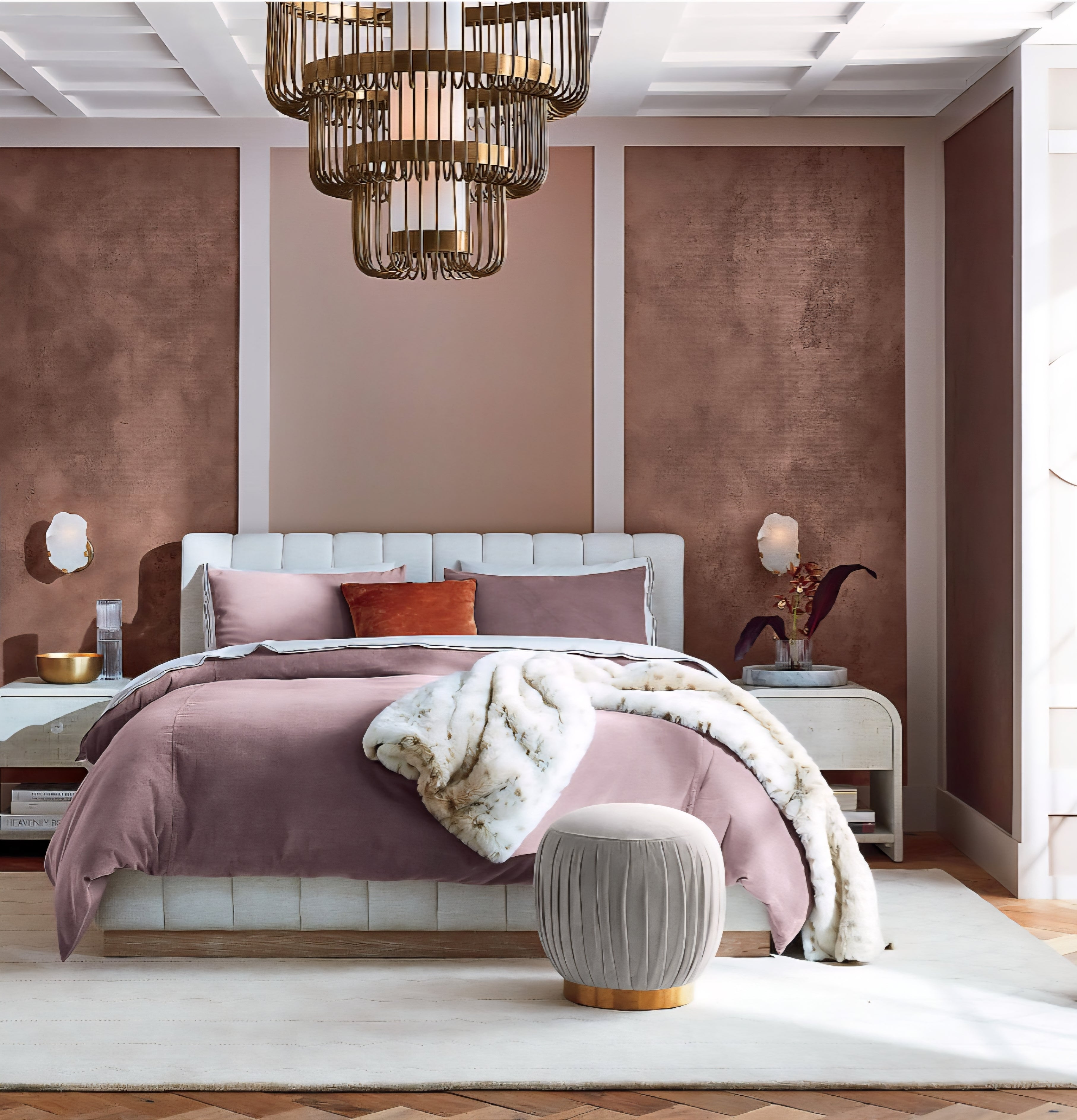 THE ONE × Forte — Channeled White Performance Fabric Upholstered Bed