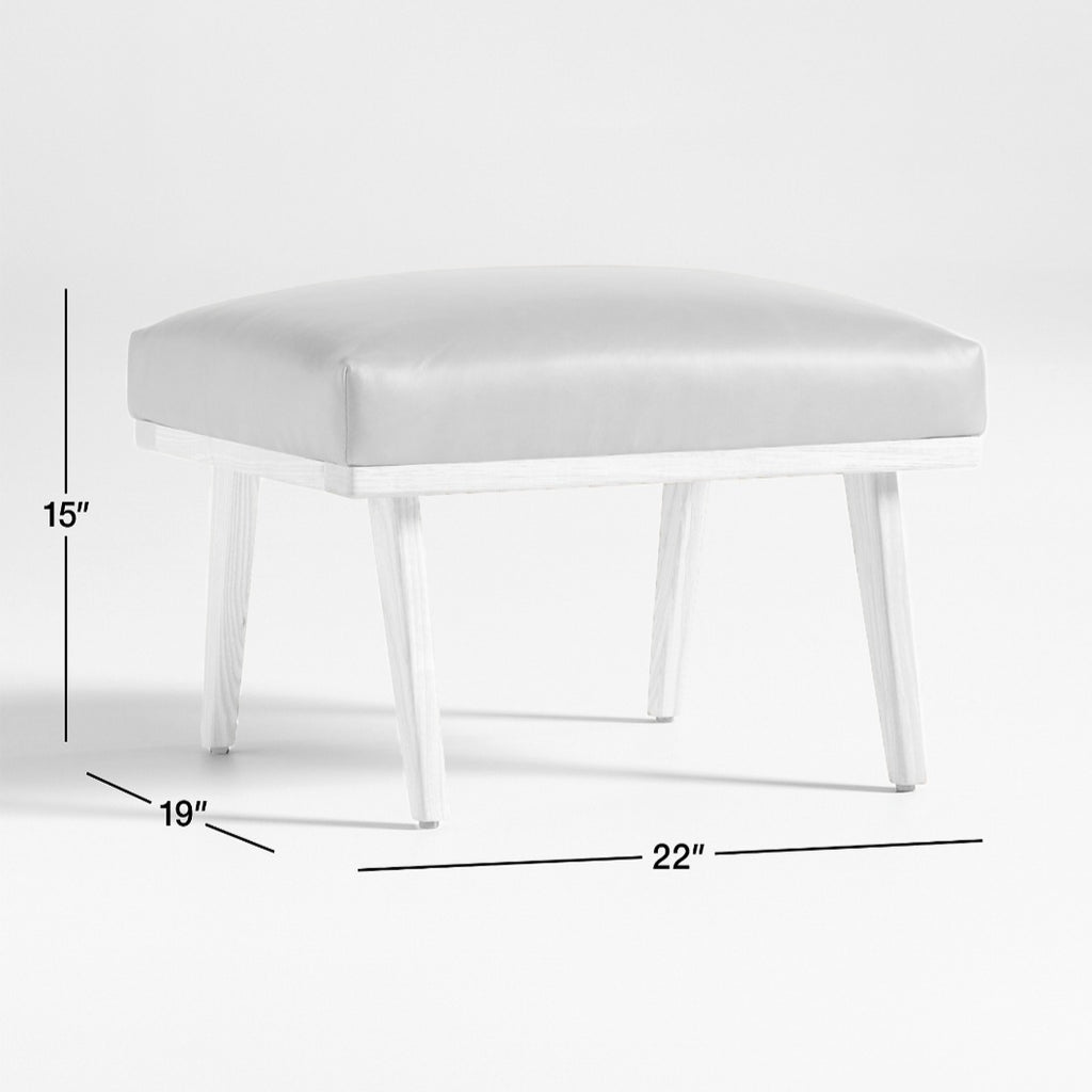 THE ONE × Cavett — Wood and Leather Ottoman
