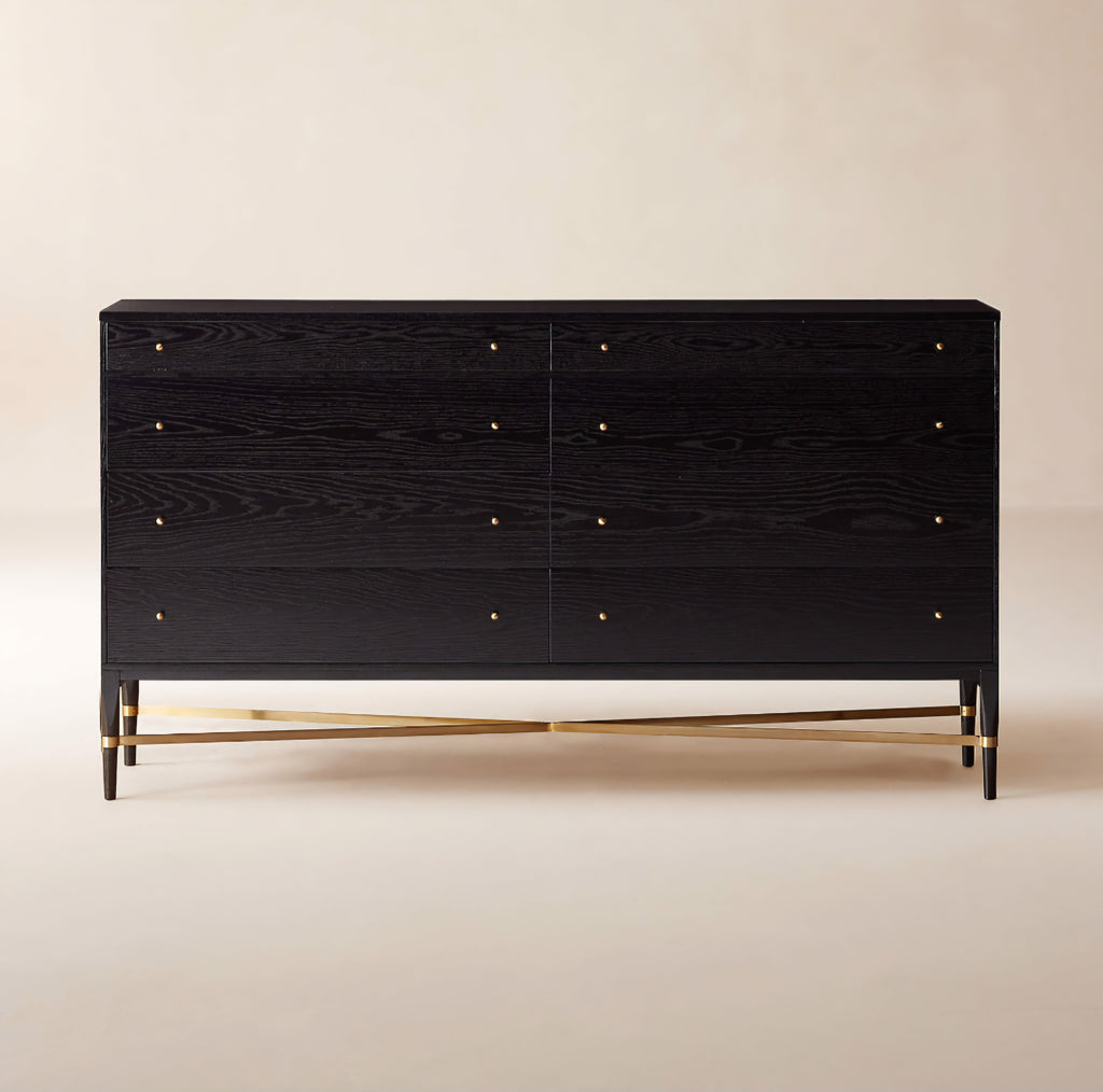 THE ONE × Connoisseur — Black Oak Wood 8-Drawer Dresser