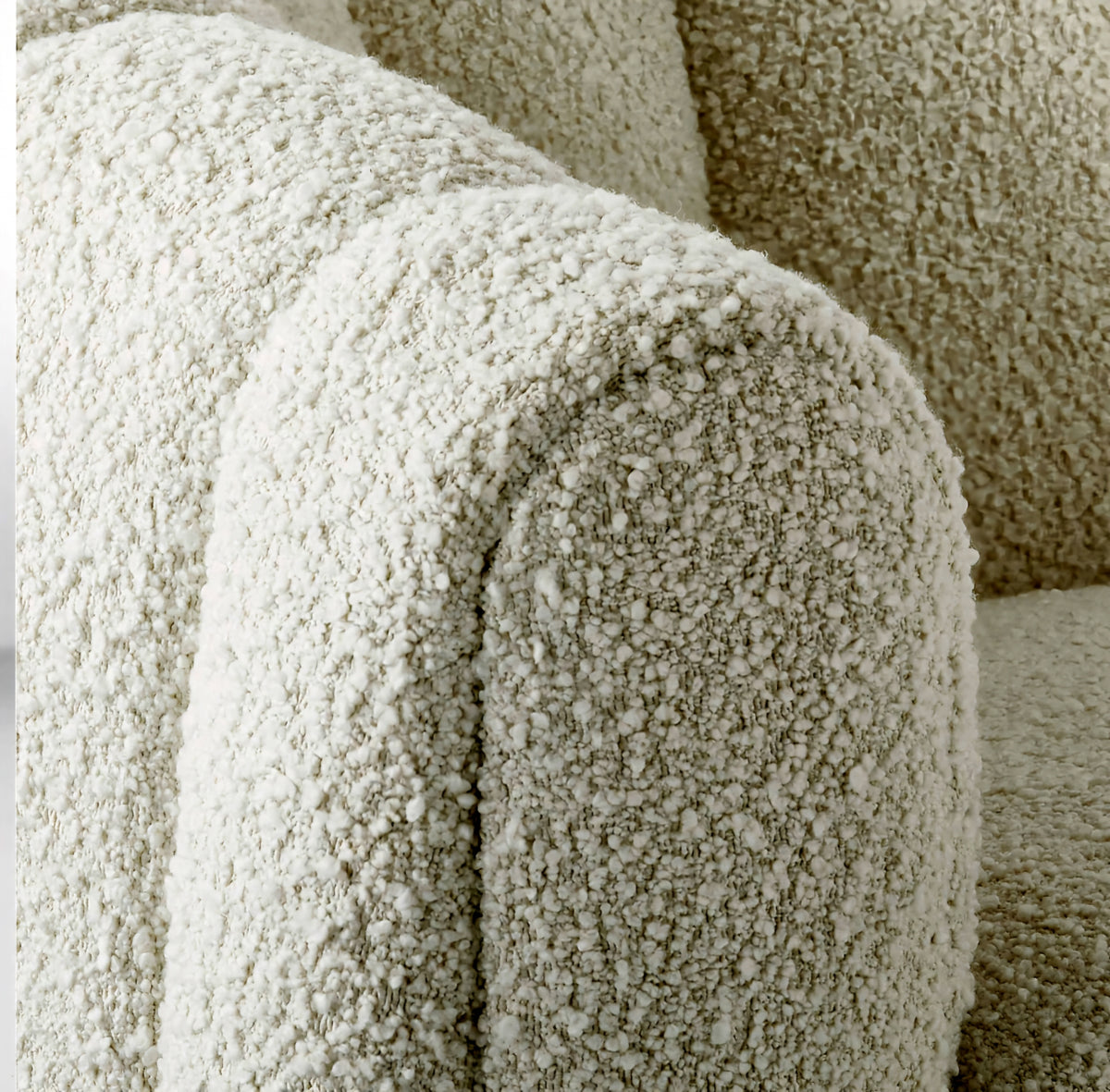 THE ONE × Fitz — Channeled White Boucle Loveseat