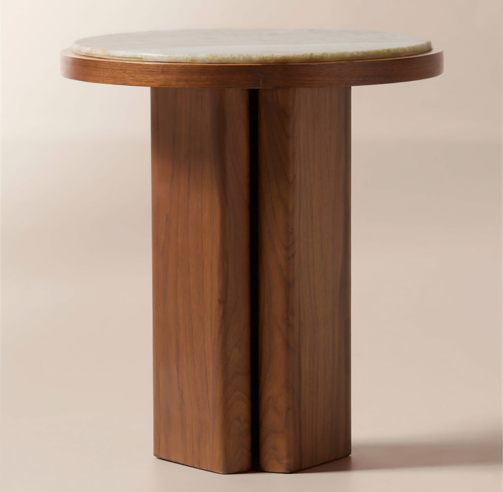 THE ONE × Rio — Onyx and Walnut Side Table