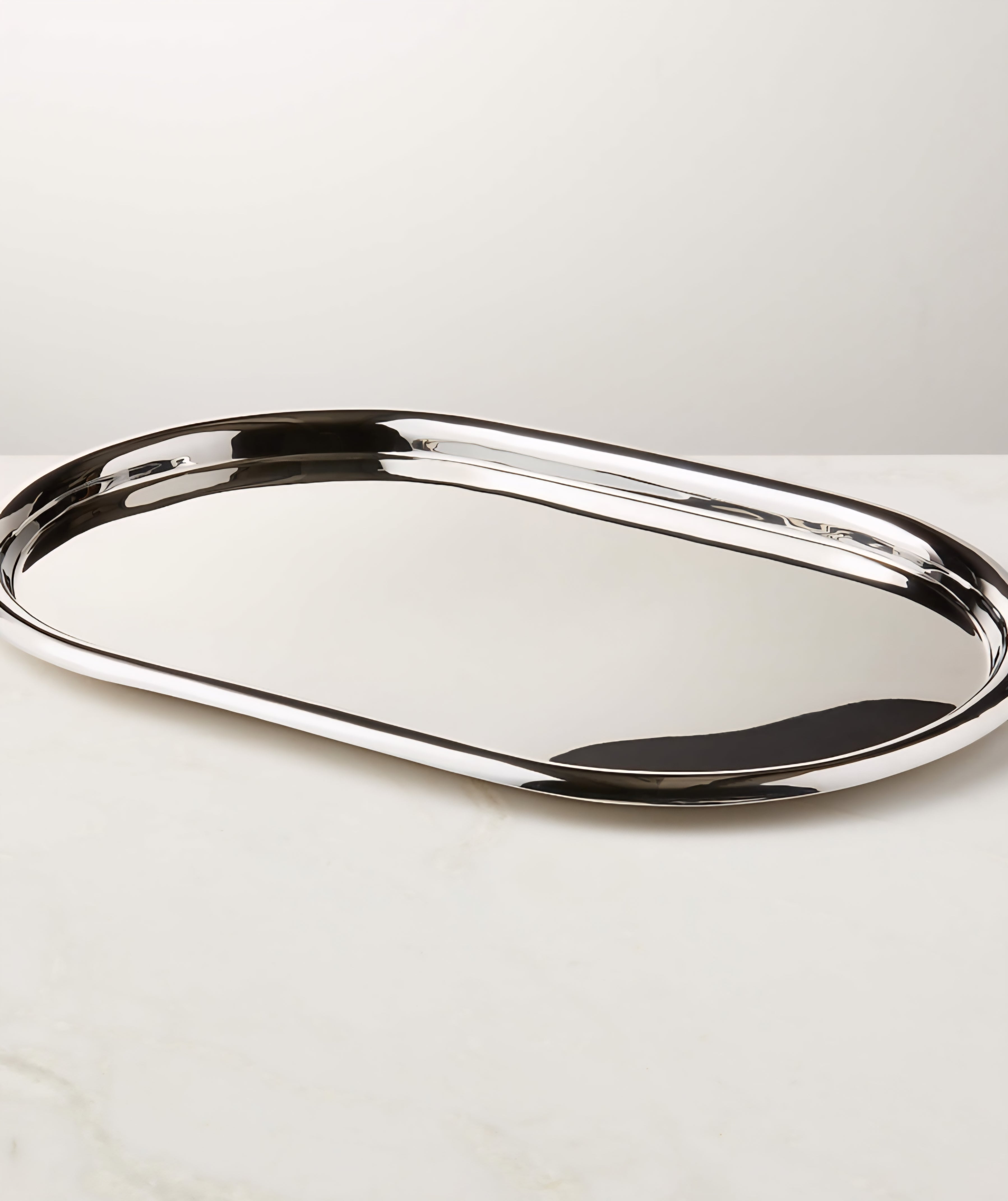 THE ONE × Piero — Oval Polished Stainless Steel Serving Tray