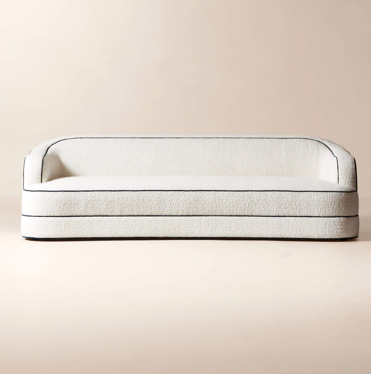 THE ONE × Mylene — Black and White Boucle Curved Sofa