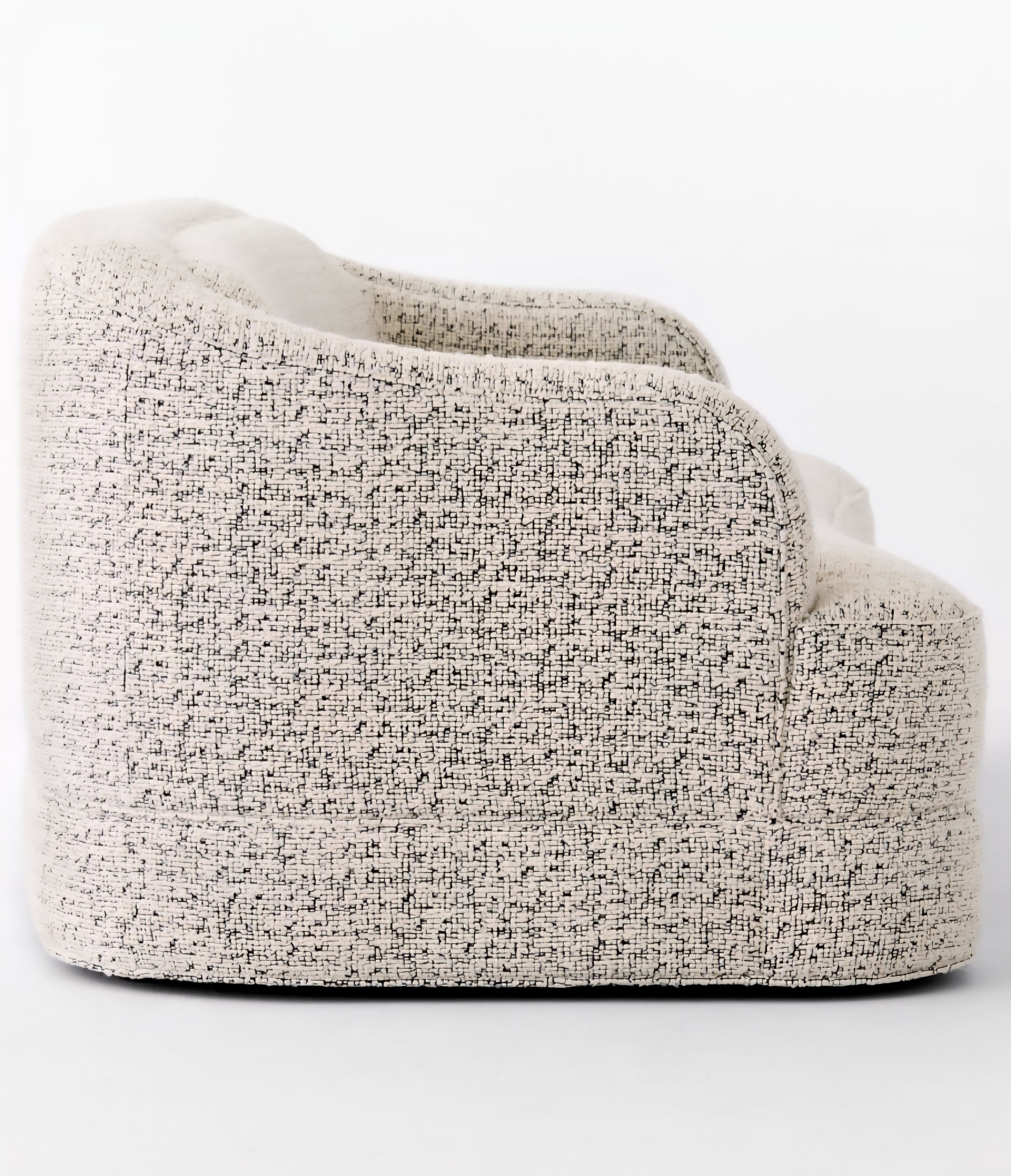 THE ONE × Mylene — Black and White Boucle Curved Sofa by goop