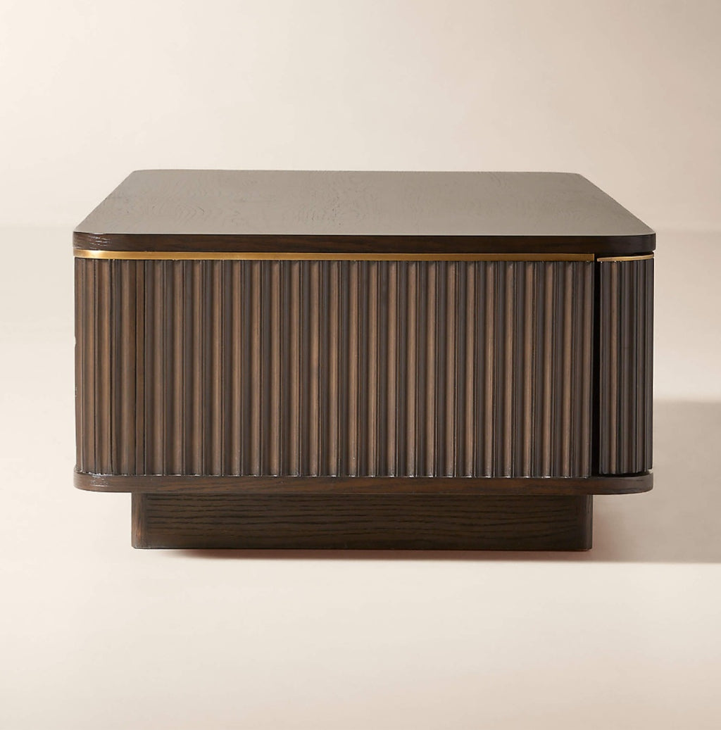 THE ONE × Davison — Rectangular Fluted Dark Oak Coffee Table