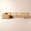 THE ONE × Faible — 6-Piece Modular Left-Arm Wheat Performance Velvet Standard Depth Sectional Sofa