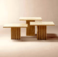 THE ONE × Carve — Travertine Cocktail Table Set