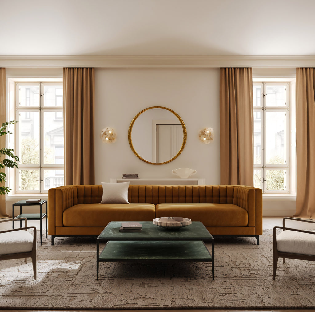 THE ONE × Ambroise — Light Taupe Velvet Sofa