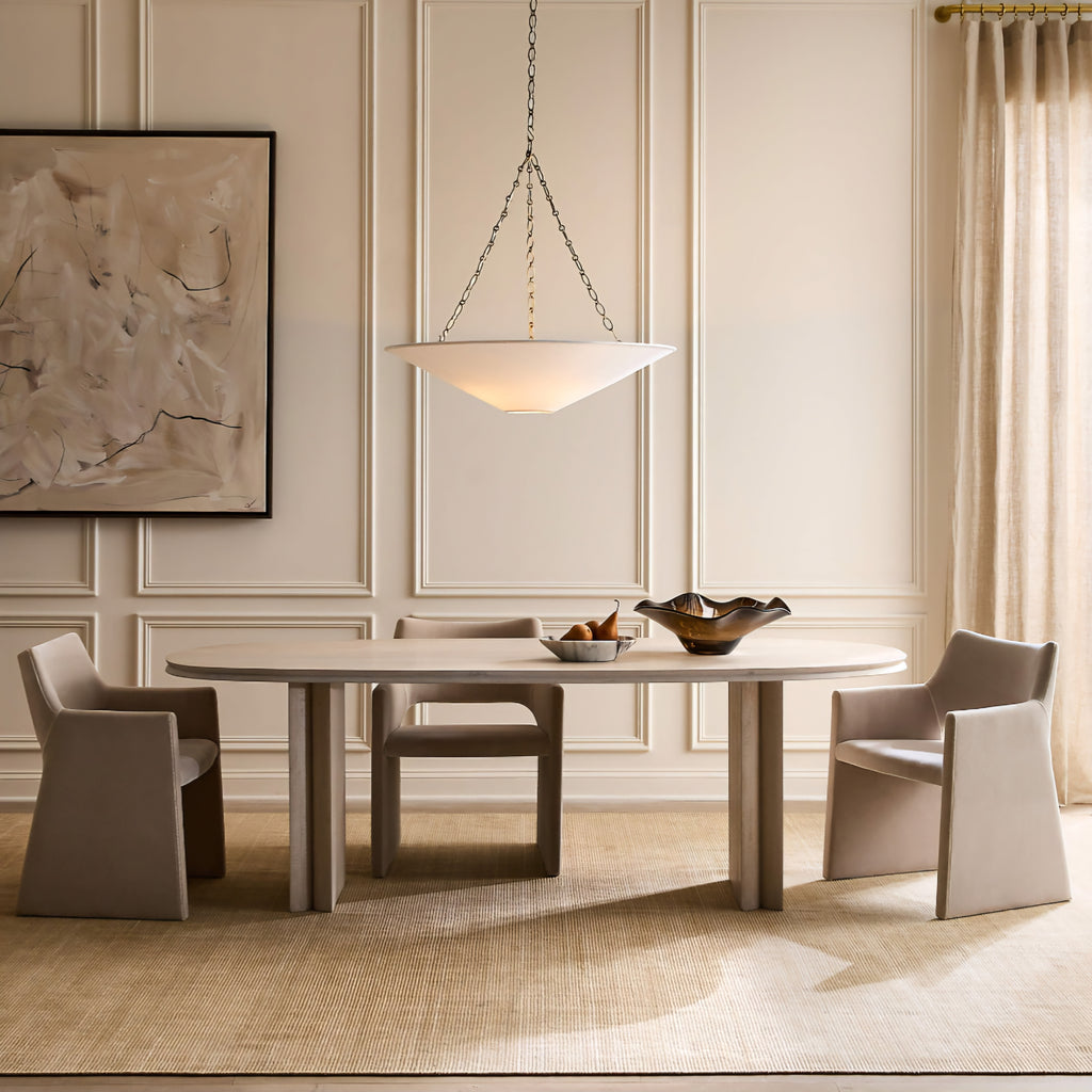 THE ONE × Vendome — Oval Whitewash Oak Dining Table