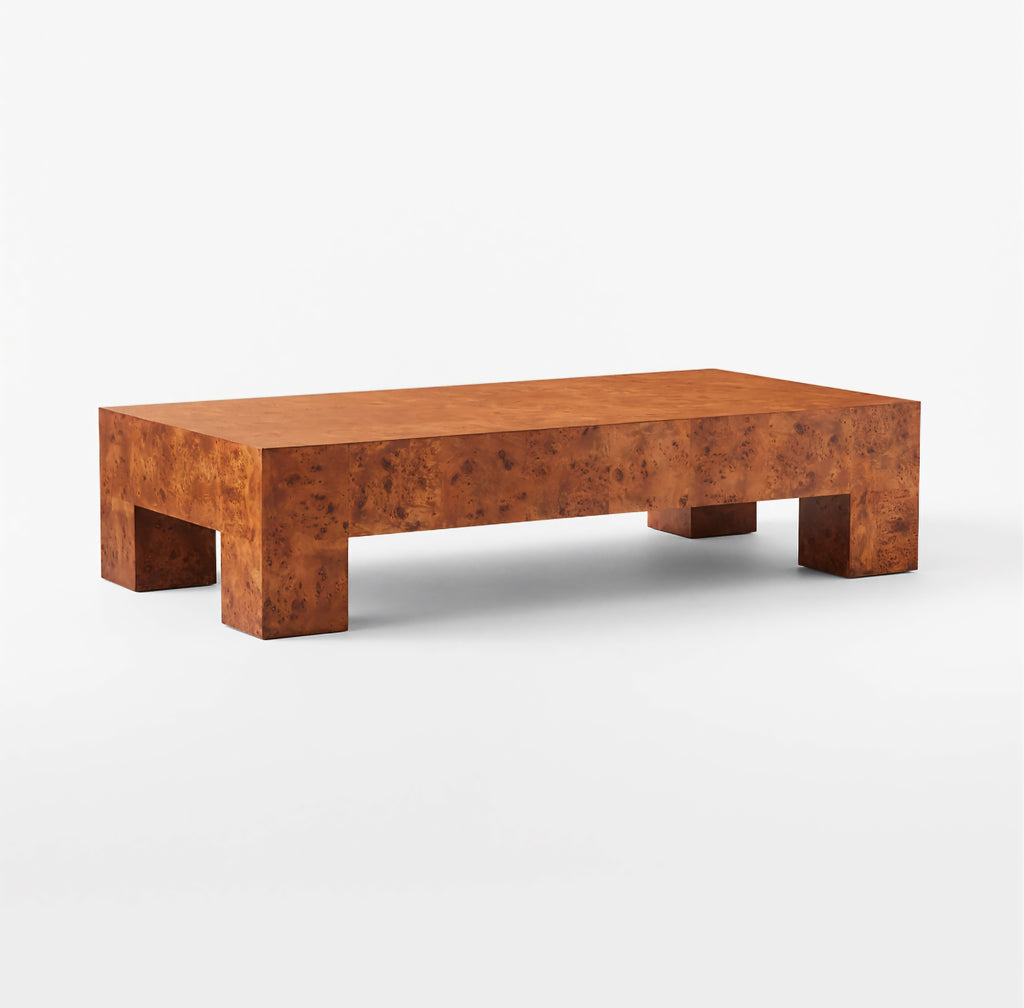 THE ONE × Scatola — Brown Burl Wood Coffee Table