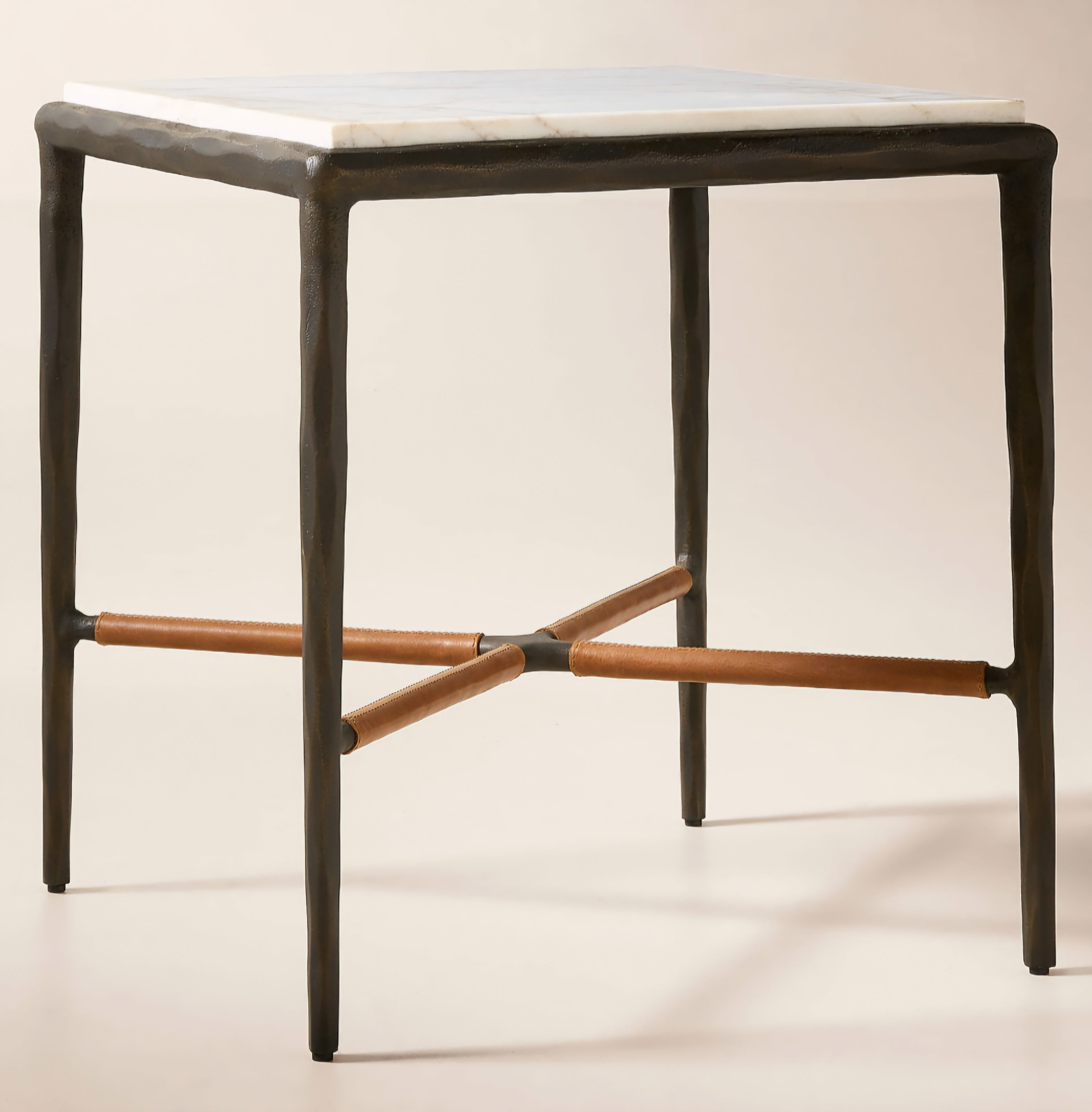 THE ONE × Kingsley — White Marble and Cast Metal Side Table
