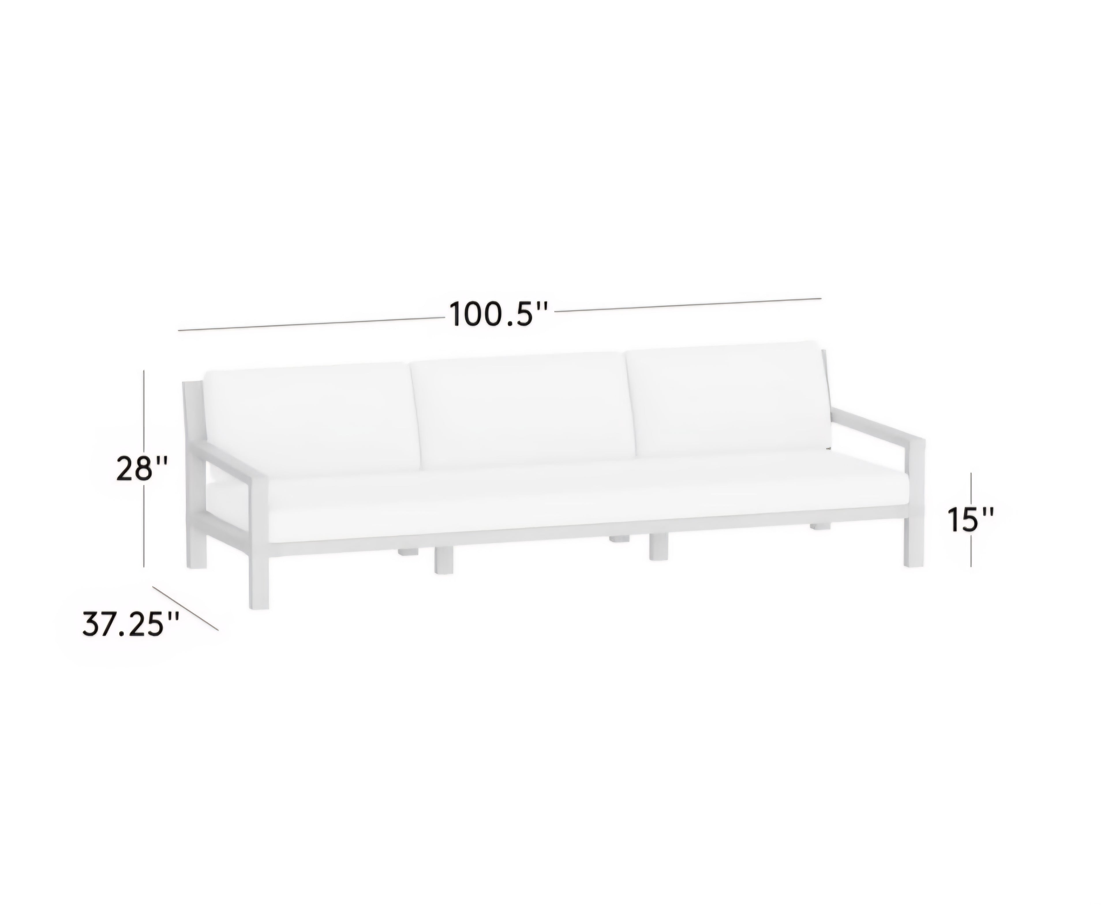 THE ONE × Oakley — Teak Outdoor Sofa with Ivory Sunbrella® Cushions (100")