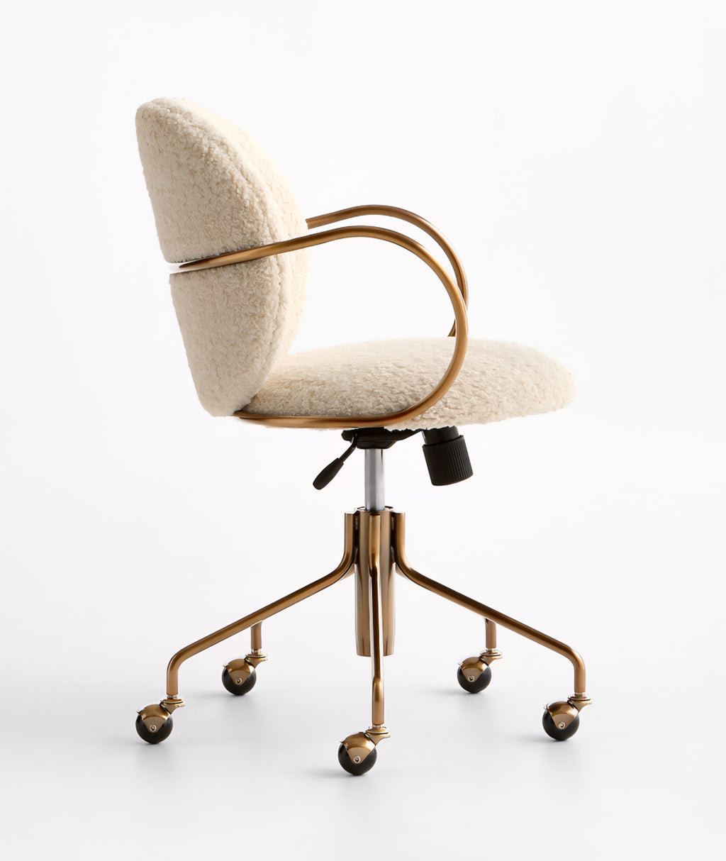 THE ONE × Luna — Ivory Boucle Upholstered Office Chair