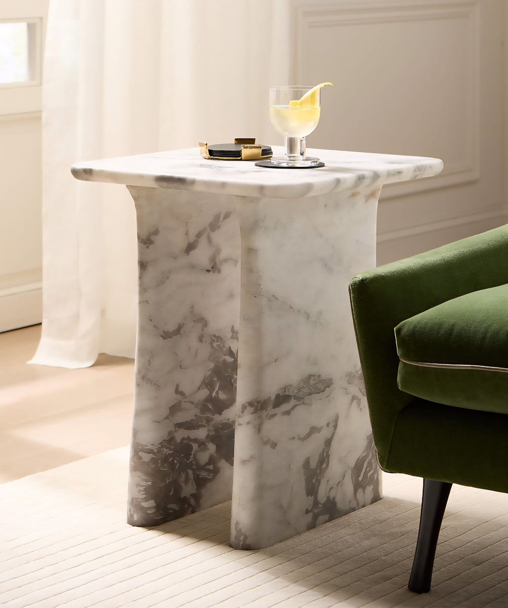 THE ONE × Almera — White Marble Side Table