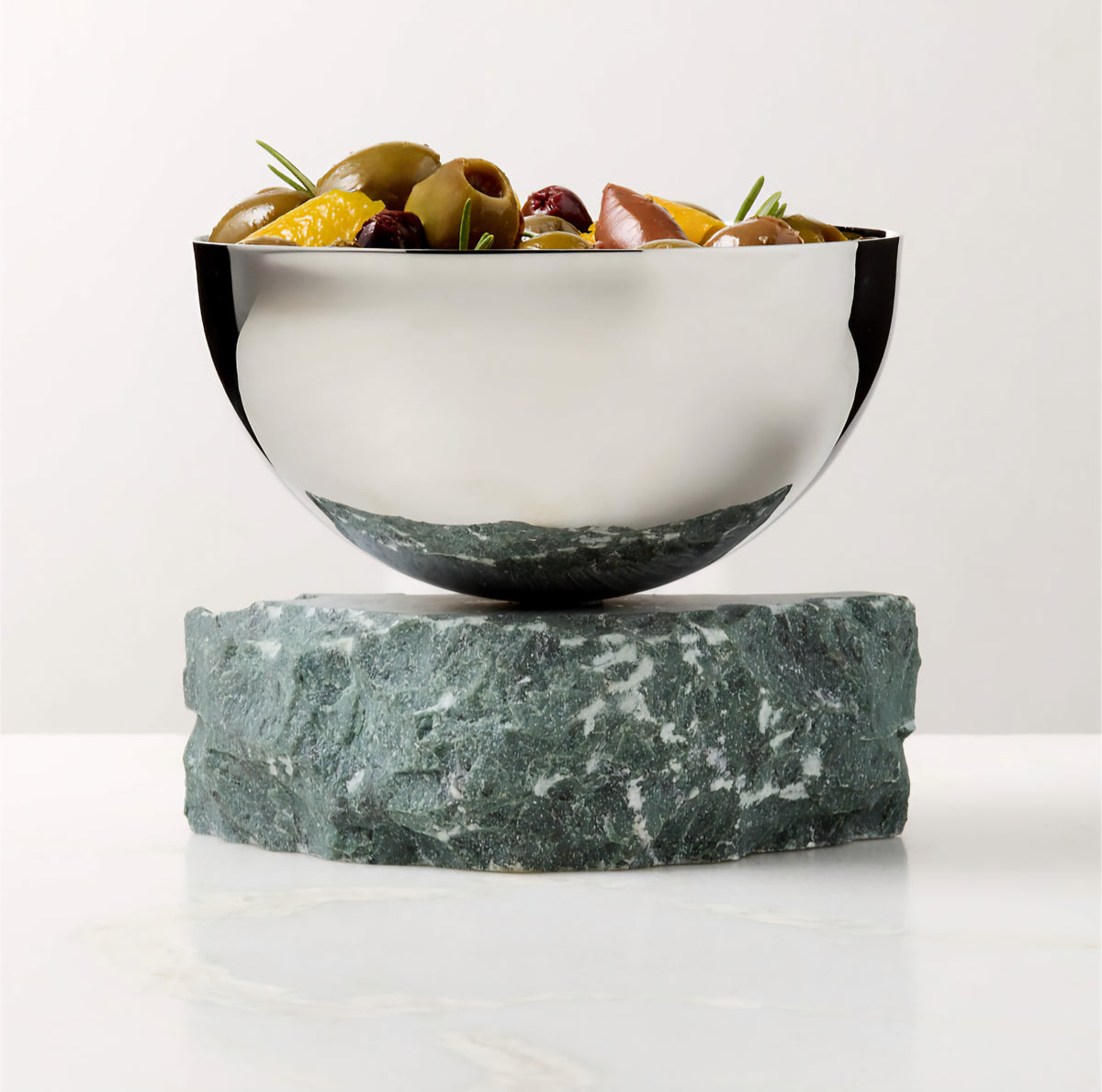 THE ONE × Laftin — Stainless Steel and Green Marble Snack Bowl