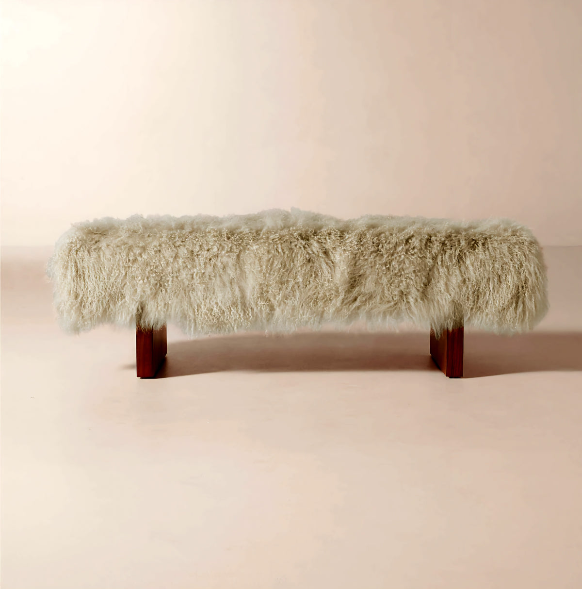 THE ONE × Socca — Sheepskin Upholstered Bench