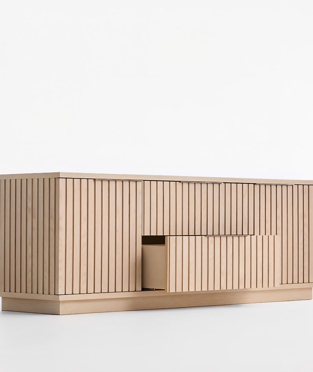 THE ONE × Batten-White Oak Storage Media Console (72")