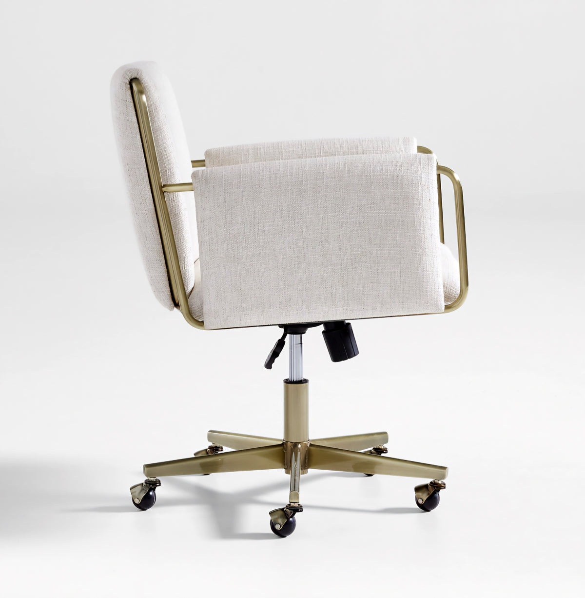 THE ONE × Caterina — Natural Upholstered Office Chair with Brass Base