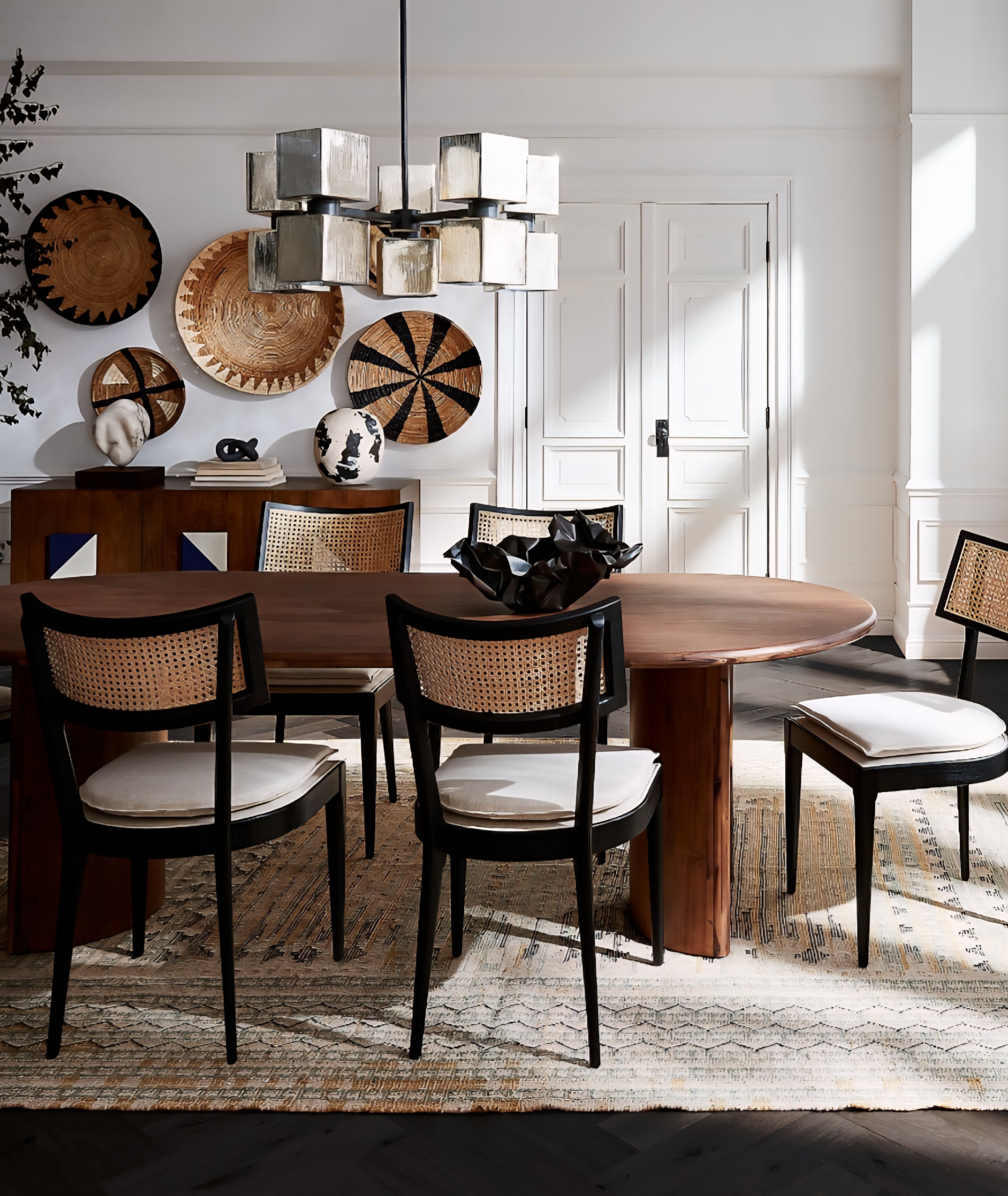 THE ONE × Libby — Light Brown Wood + Natural Cane Dining Chair
