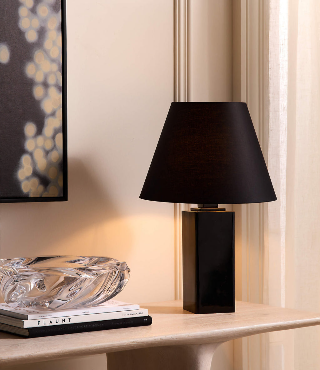 THE ONE × Bandit — Black Cast Glass Table Lamp 20"