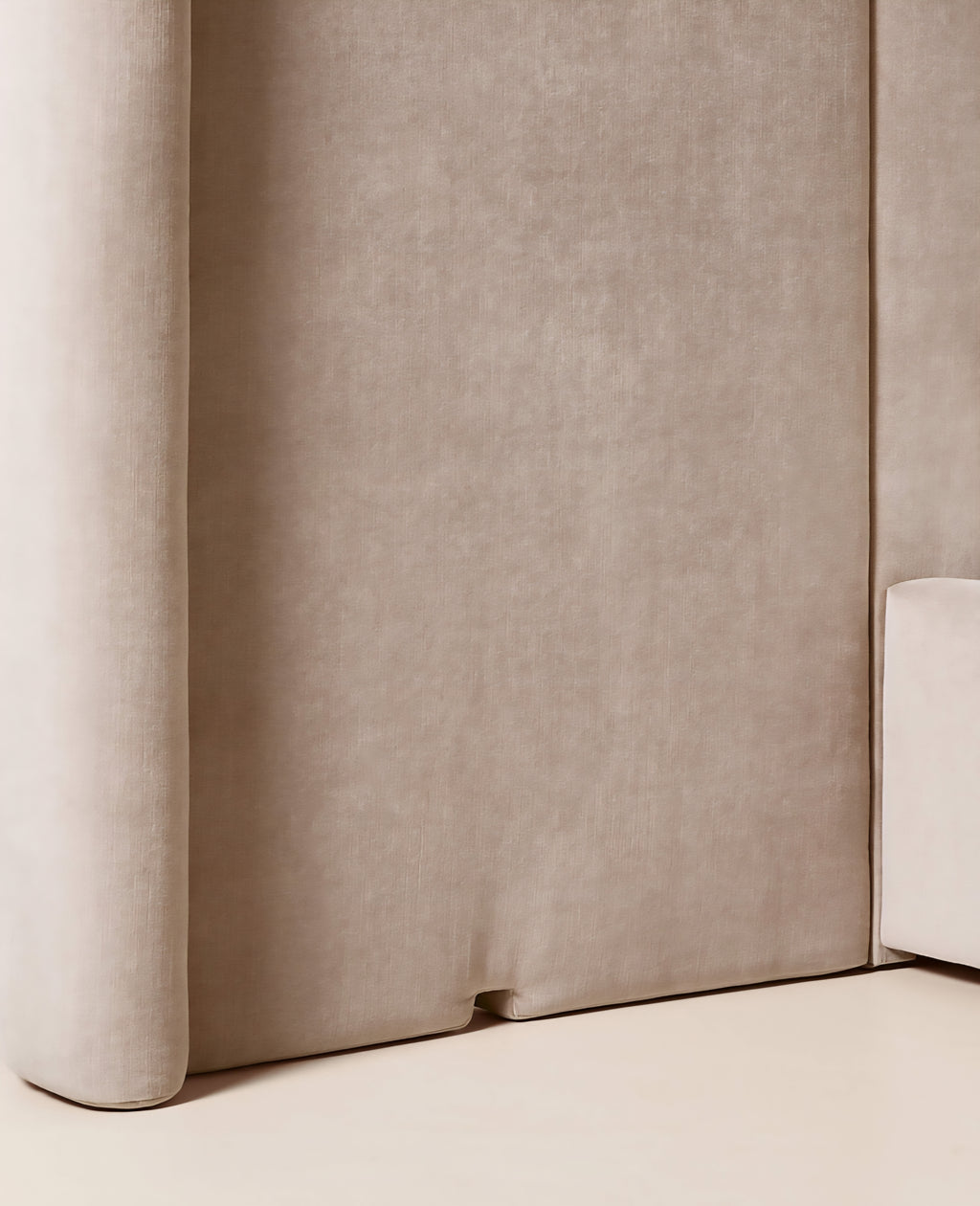 THE ONE × Abbott — Arctic Blue Velvet Upholstered Extended King Platform Bed