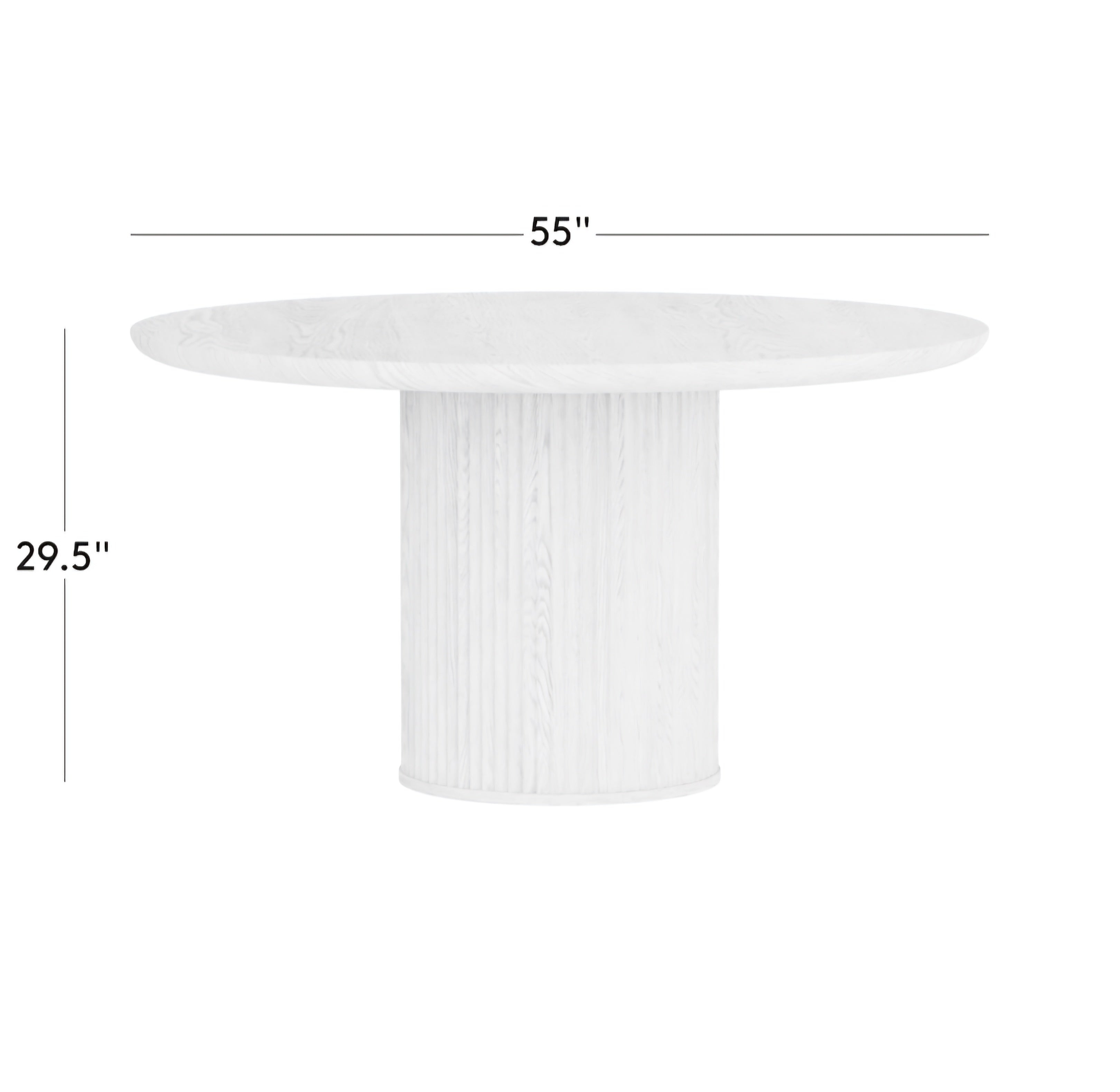 THE ONE × Davison — 55" Round Fluted Dark Oak Dining Table