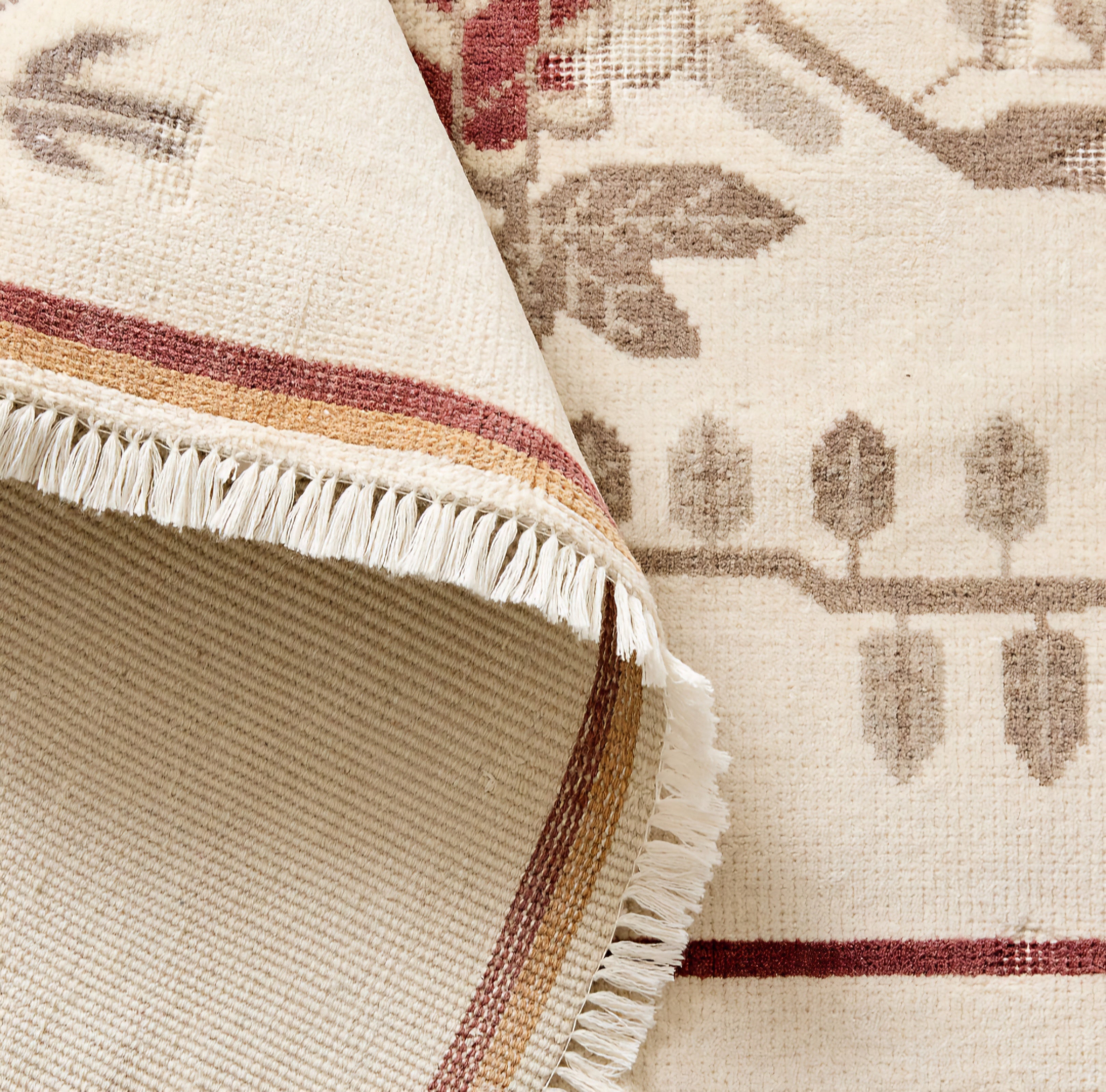 THE ONE × Fiora — Hand-Knotted Distressed Warm White New Zealand Wool Area Rug