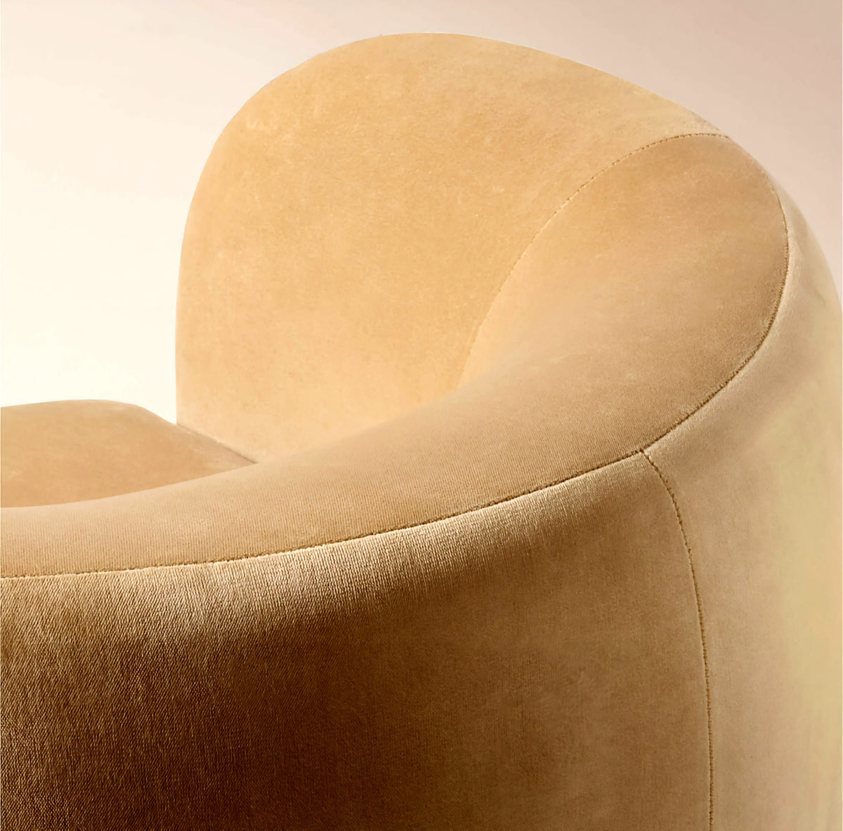 THE ONE × Muir — Taupe Velvet Swivel Chair