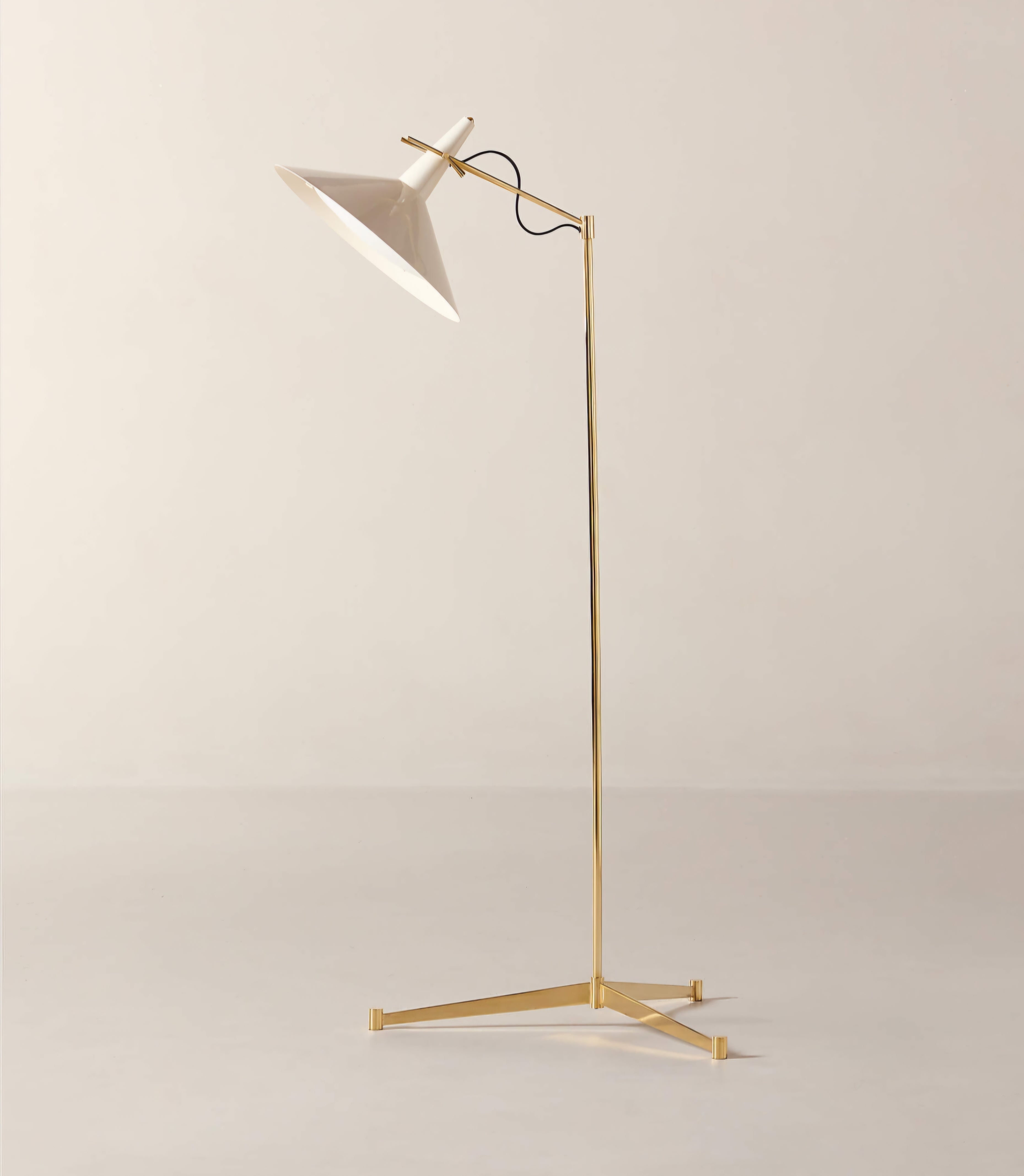 THE ONE × Exposior — Unlacquered Brass Task Floor Lamp Model E11