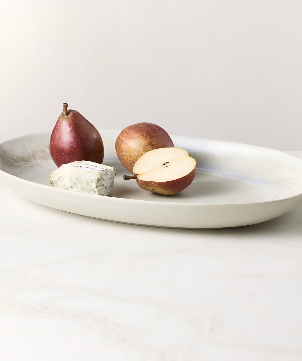 THE ONE × Drift — Oval Black Serving Platter with Reactive Glaze