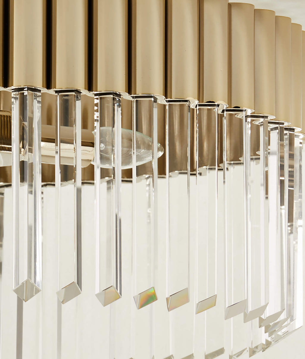 THE ONE × Risette — Polished Champagne and Crystal Flush Mount Light