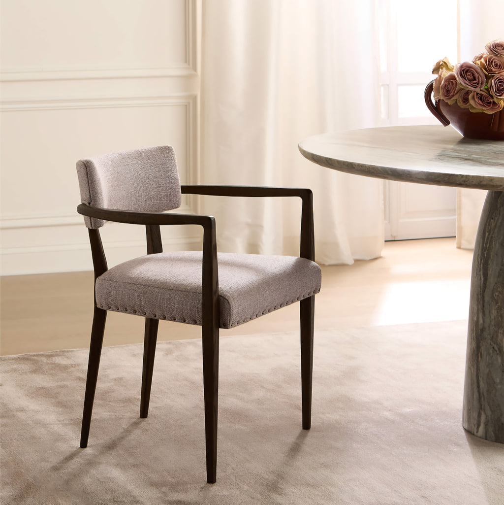 THE ONE × Arlo — Smoked Mauve Performance Fabric Dining Armchair