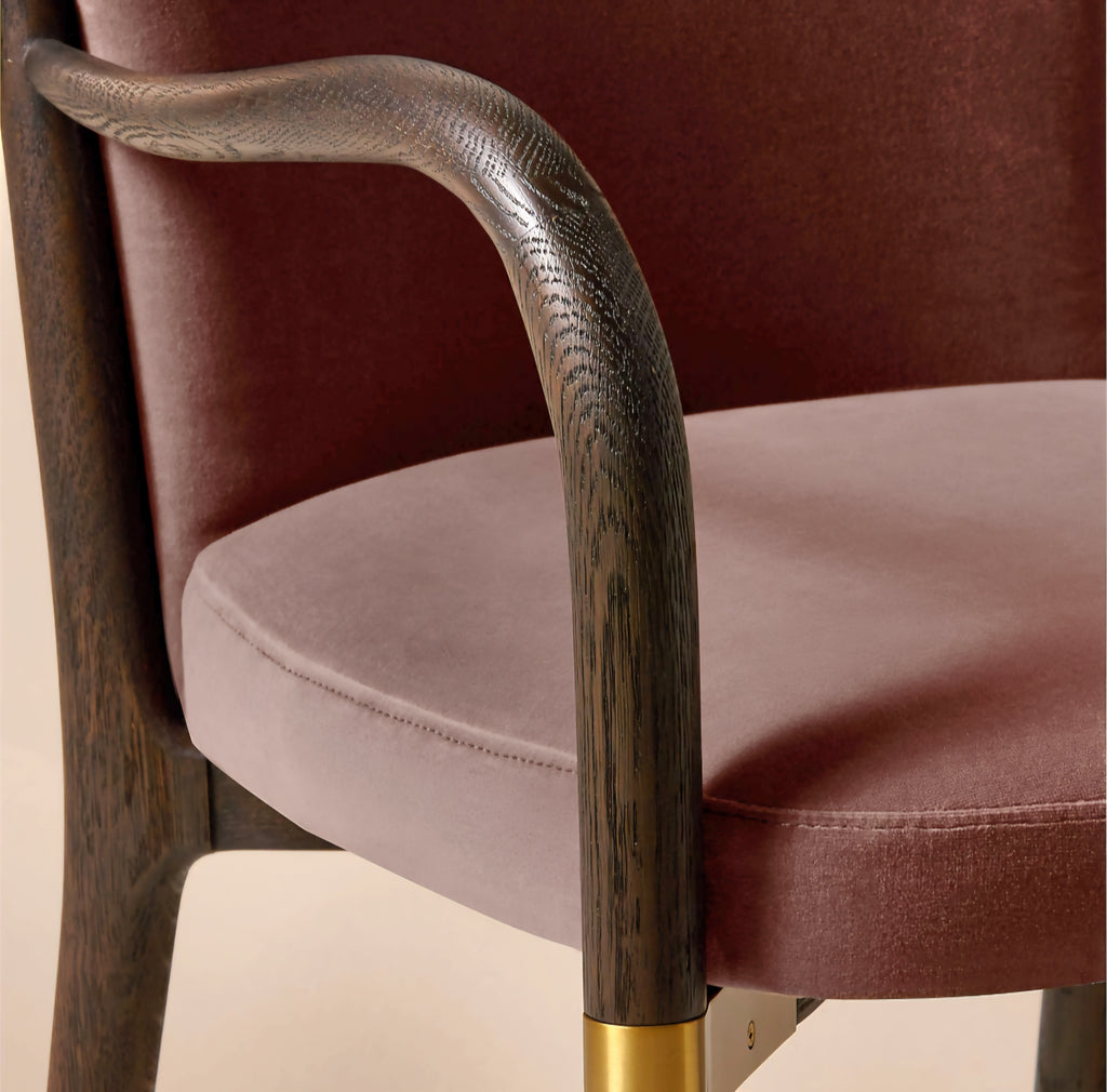 THE ONE × Norrie — Dusty Lilac Velvet Dining Armchair
