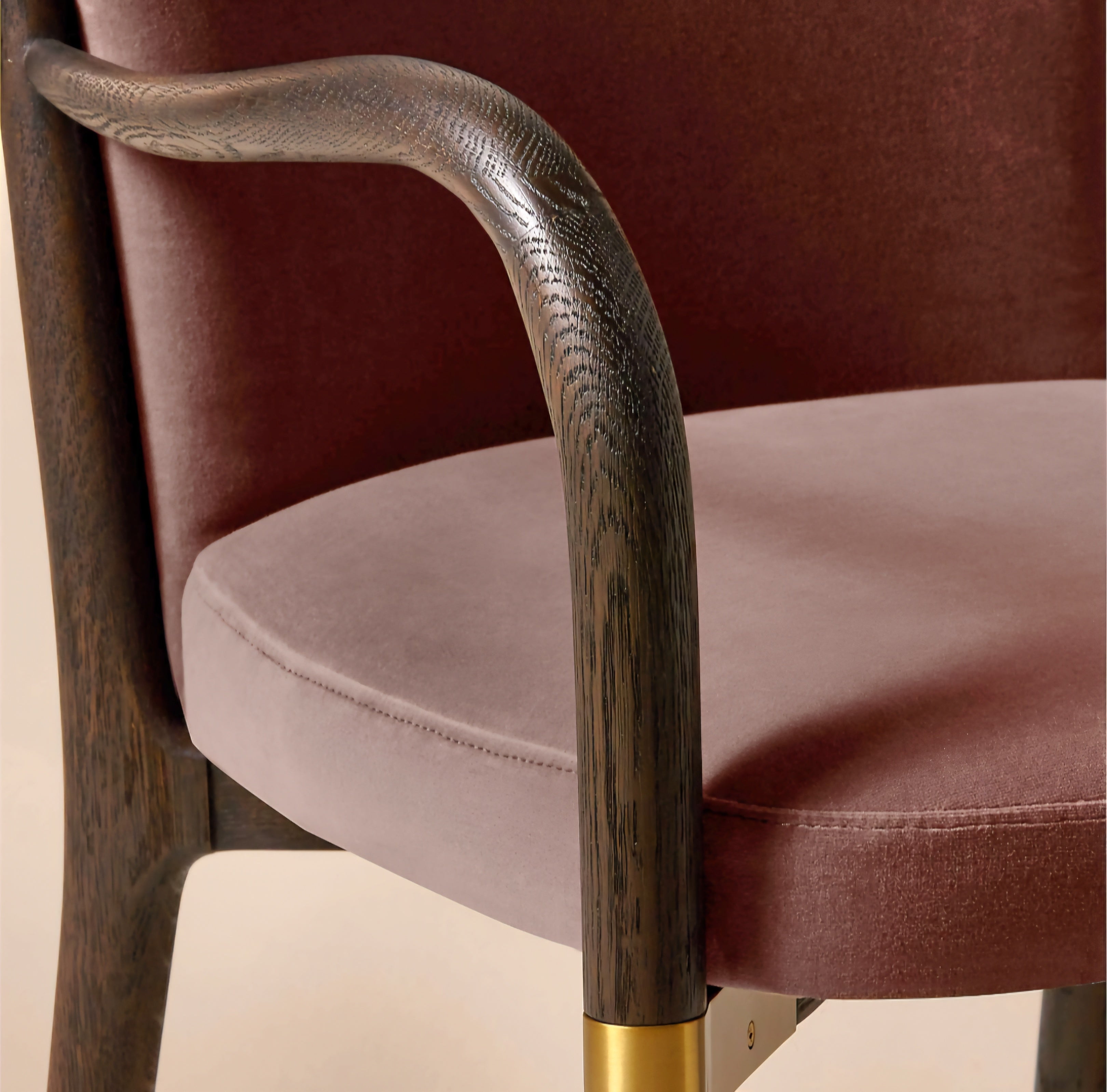 THE ONE × Norrie — Dusty Lilac Velvet Dining Armchair