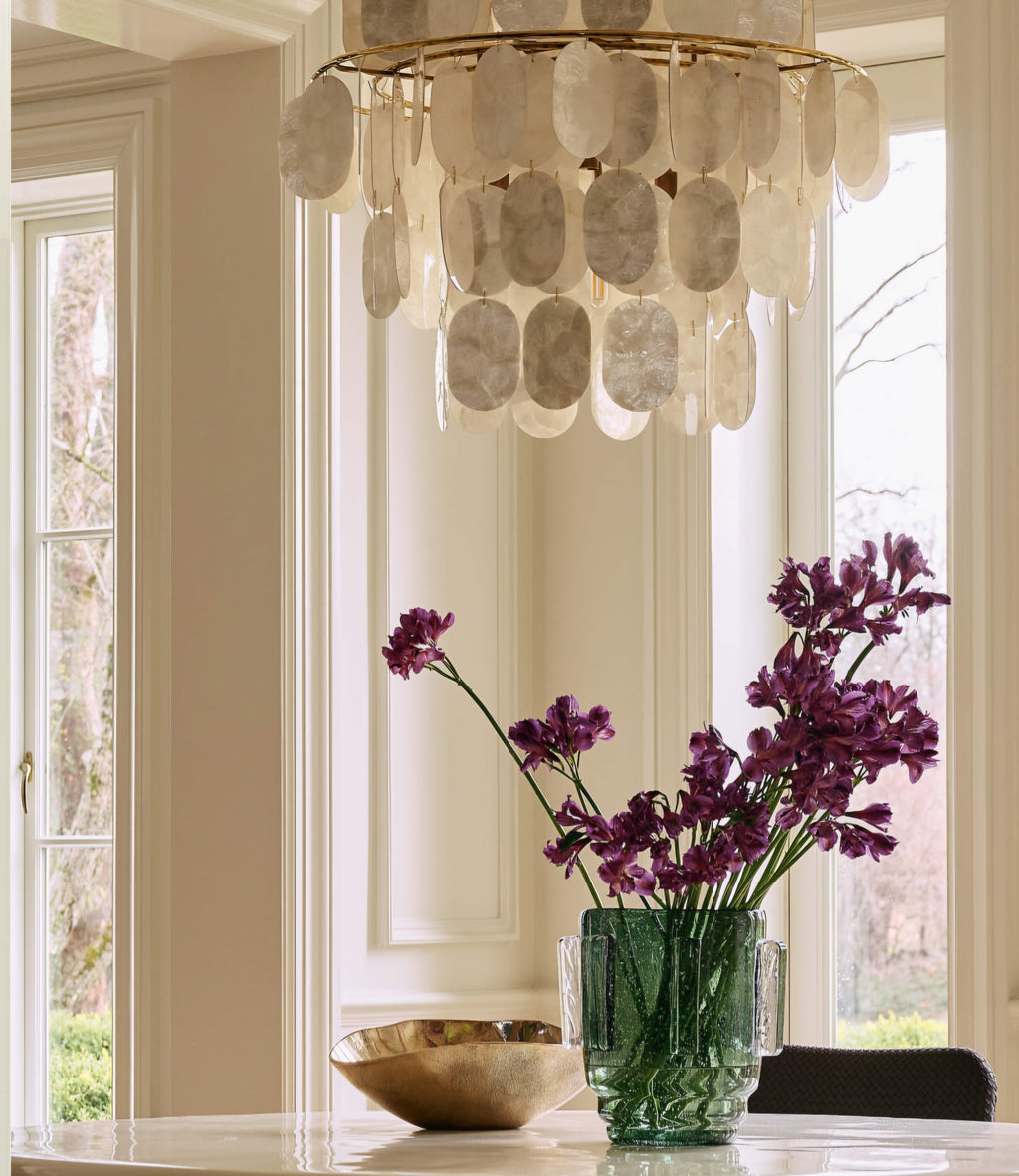 THE ONE × Terese — Aged Brass Capiz Pendant Light