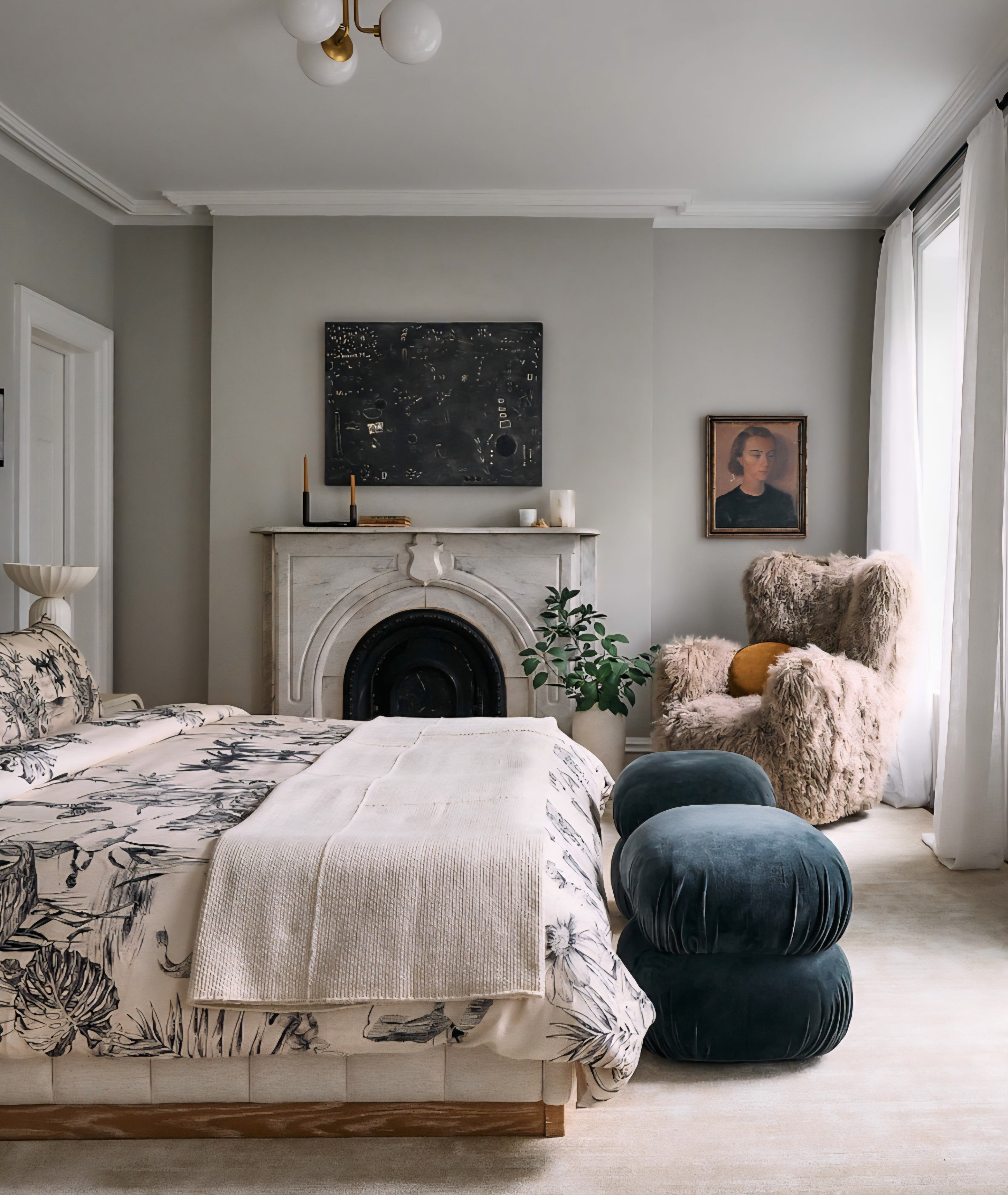 THE ONE × Forte — Channeled White Performance Fabric Upholstered Bed