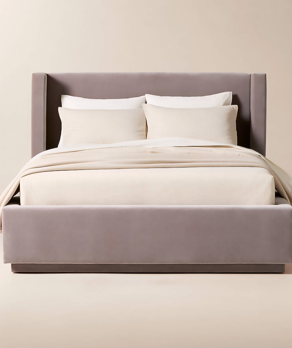 THE ONE × Russell — Velvet Upholstered Queen Storage Bed