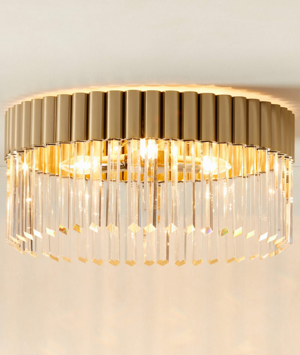 THE ONE × Risette — Polished Champagne and Crystal Flush Mount Light