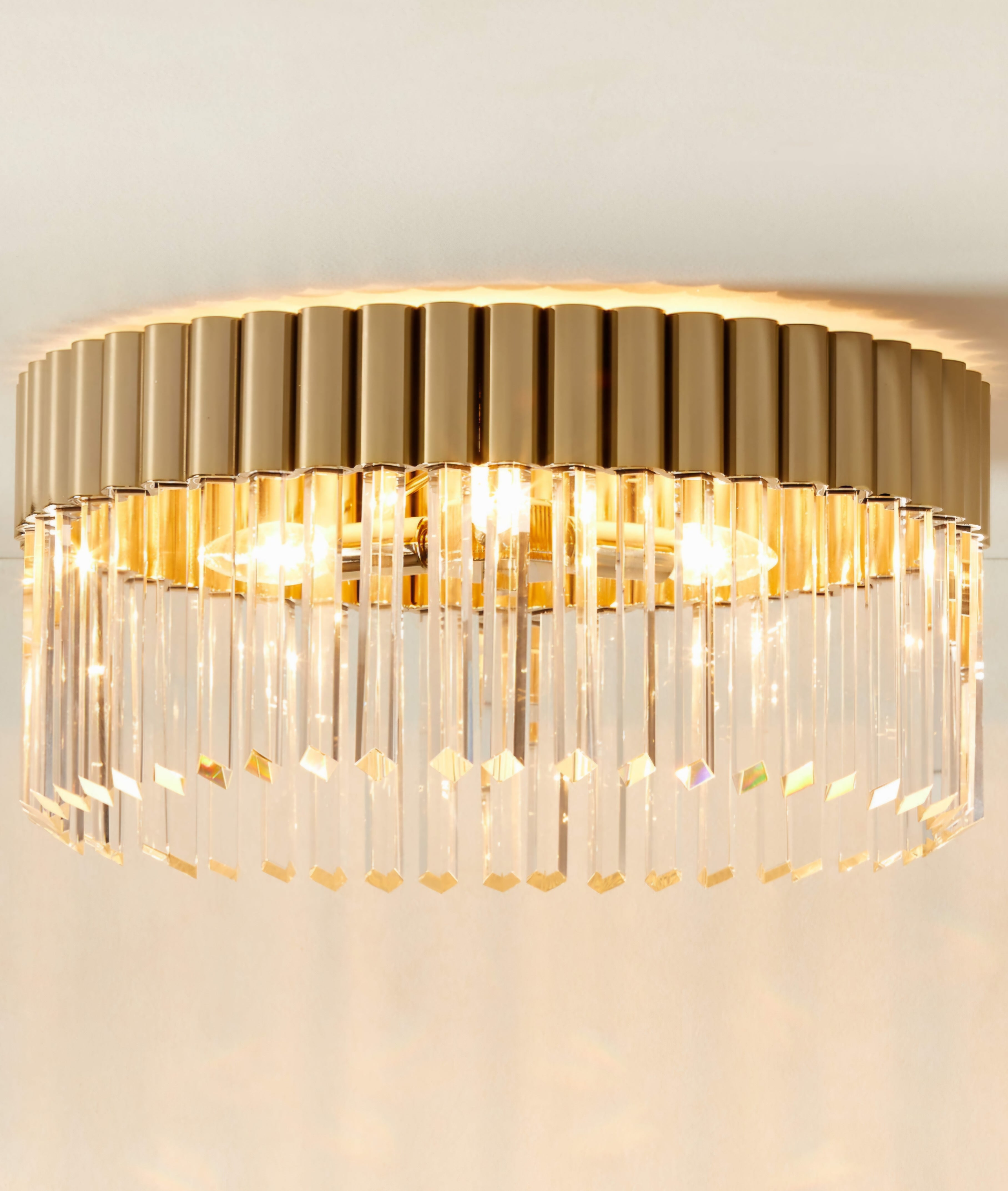 THE ONE × Risette — Polished Champagne and Crystal Flush Mount Light