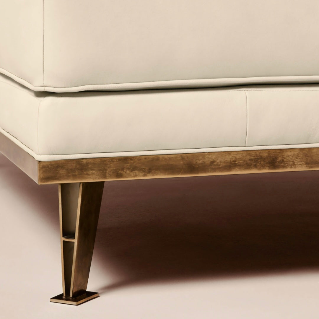 THE ONE × Itero — Burgundy Leather Ottoman