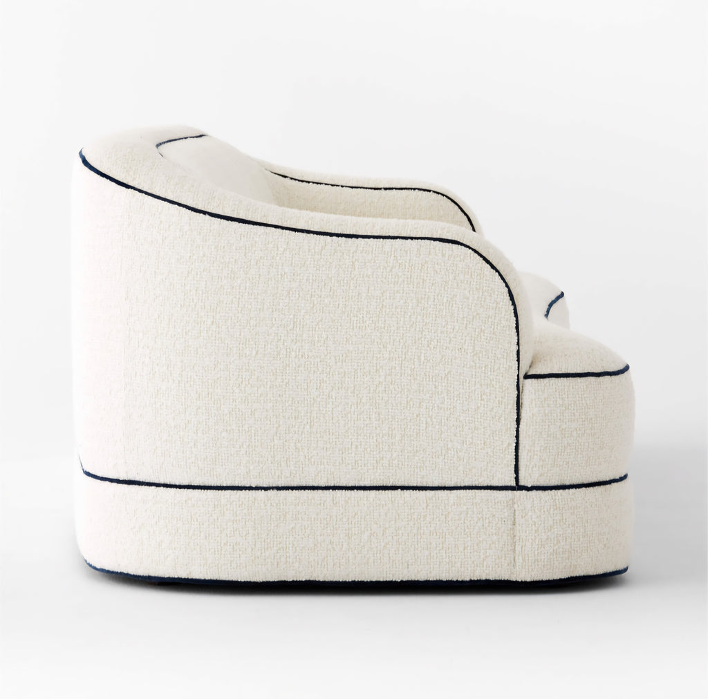 THE ONE × Mylene — Black and White Boucle Curved Sofa