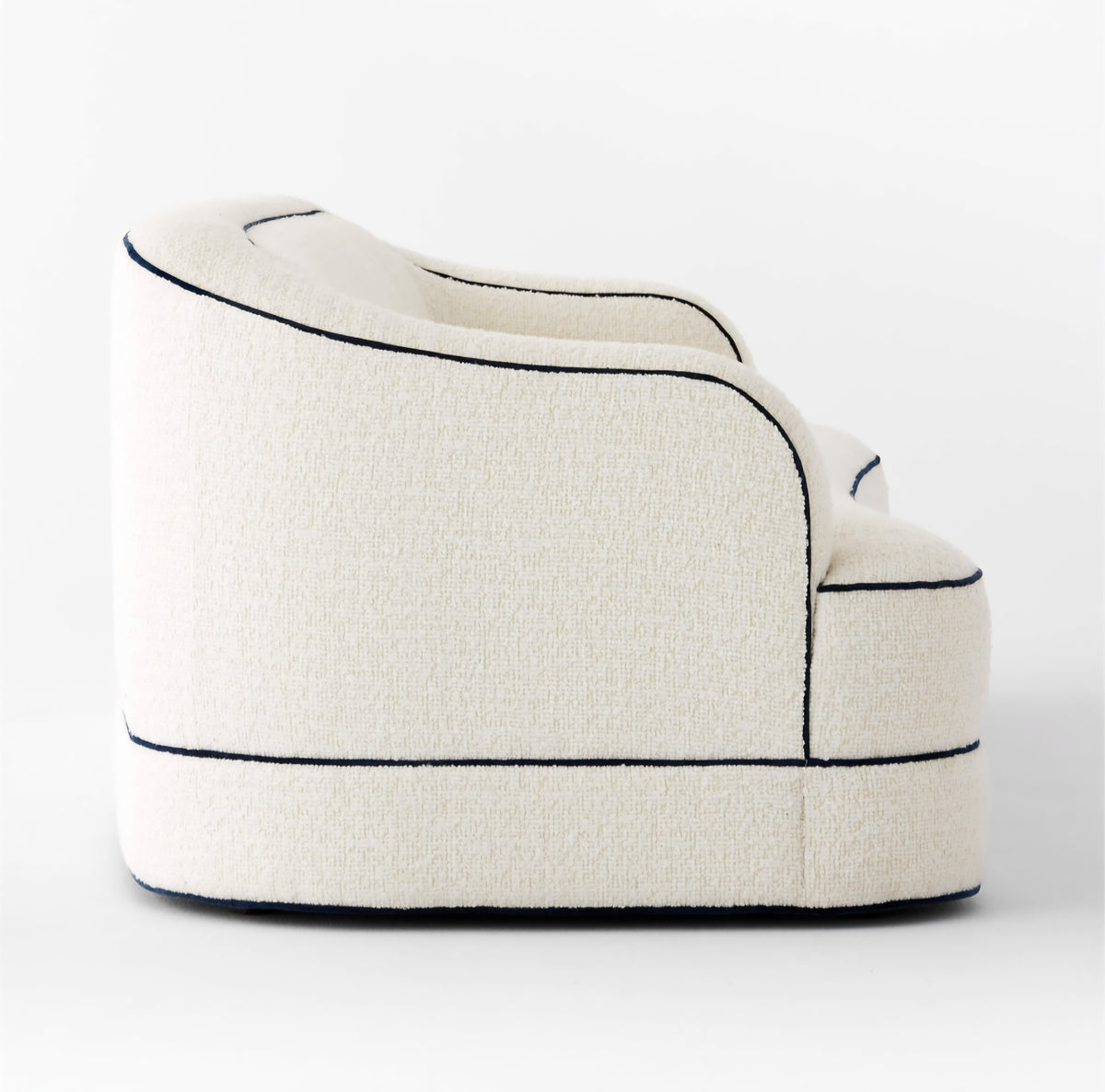 THE ONE × Mylene — Black and White Boucle Curved Sofa
